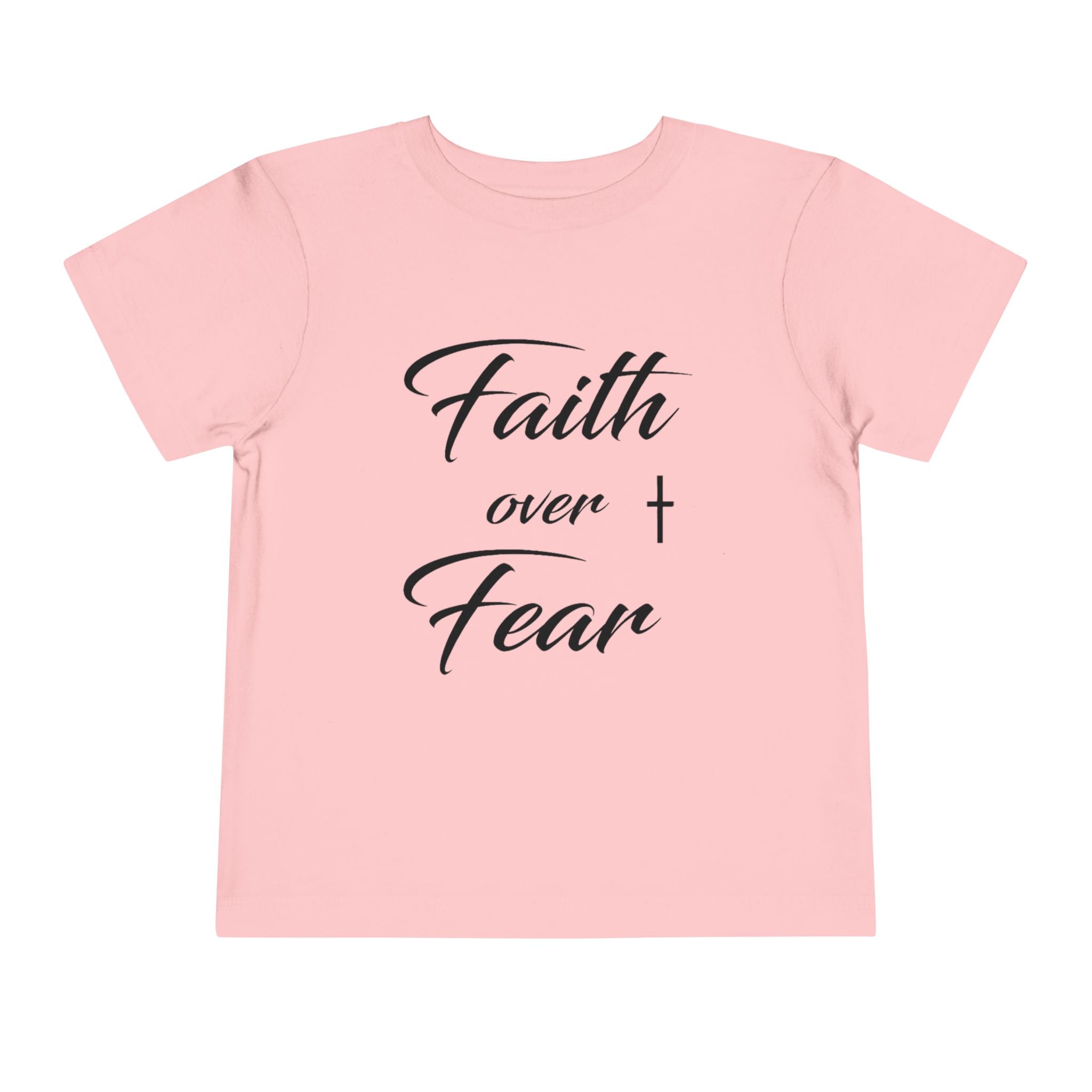 Toddler Christian T-Shirt “Faith Over Fear” – Inspirational Faith-Based Tee for Boys & Girls
