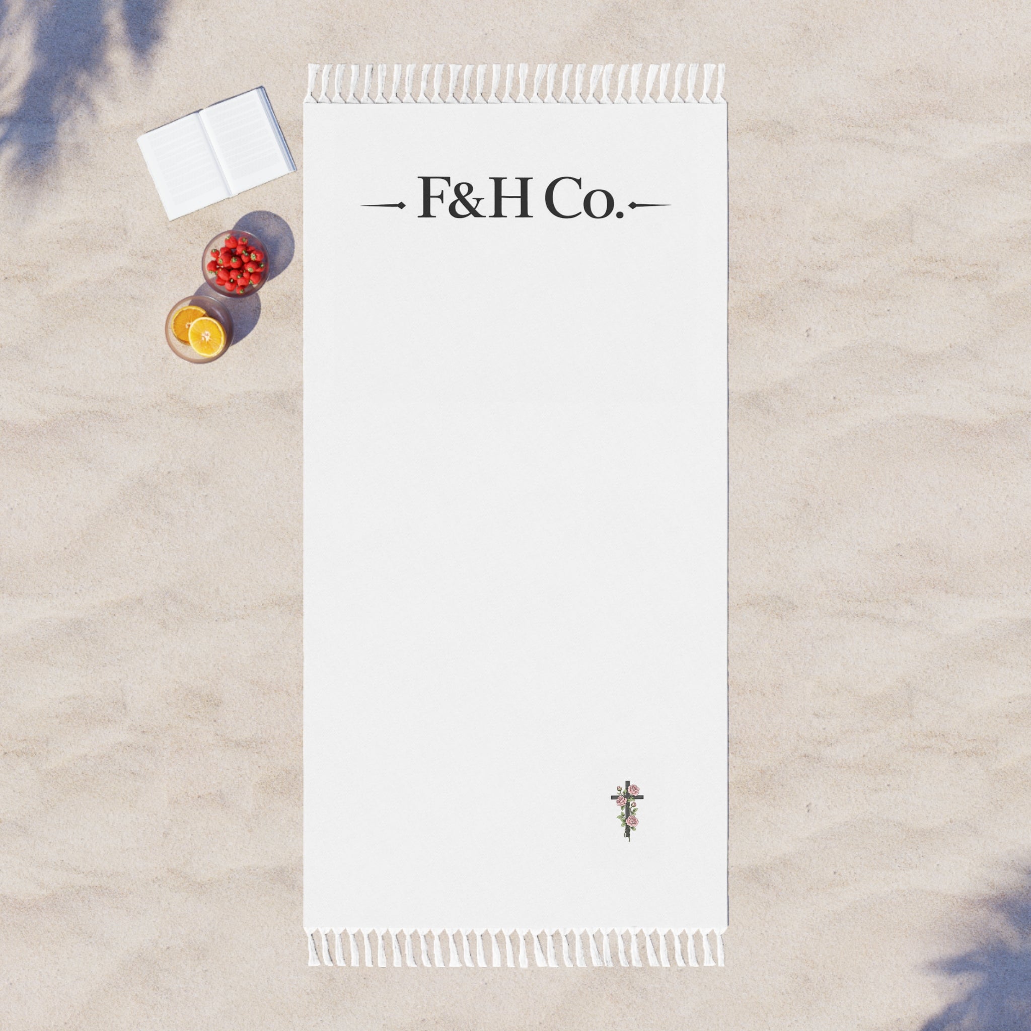 Faith & Home Co Beach Towel | Minimalist Christian Beach Towel | Faith-Inspired Summer Towel | Neutral Coastal Decor