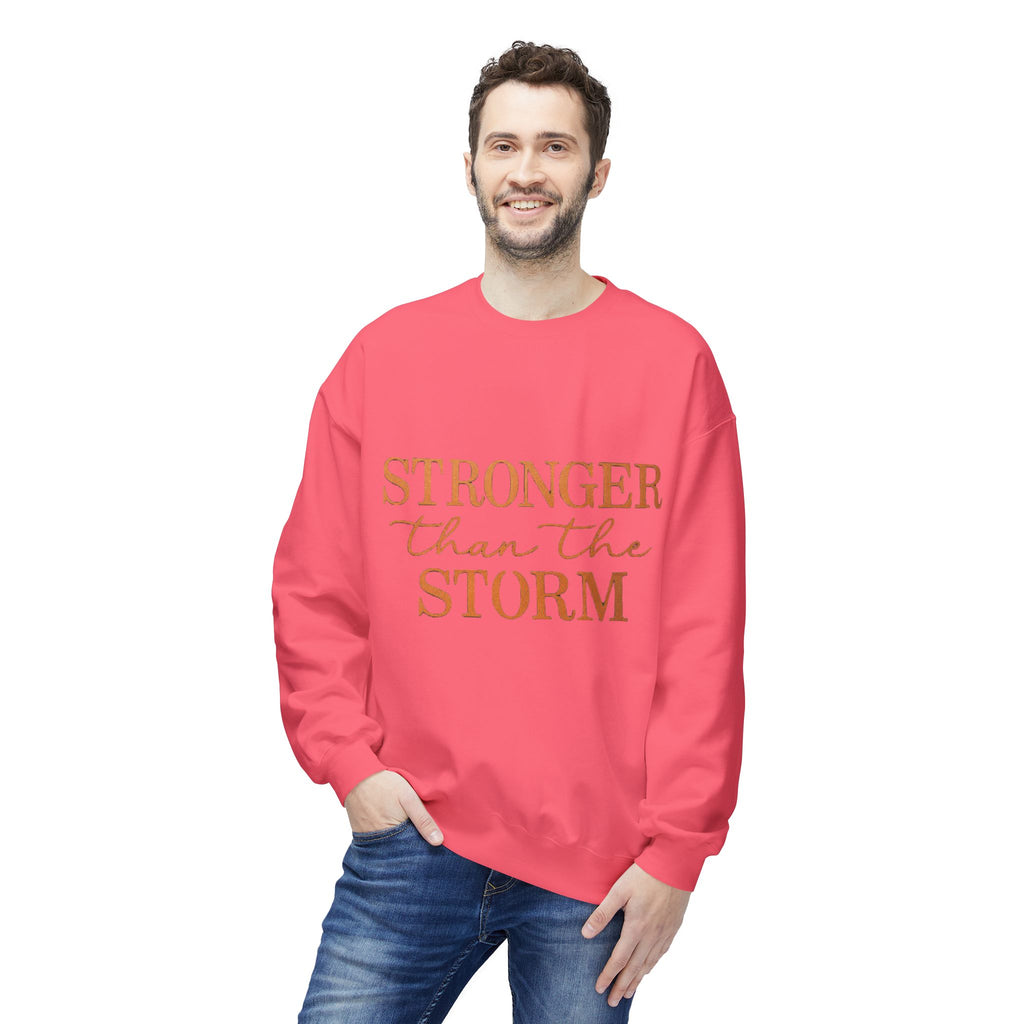 Stronger Than the Storm Sweatshirt – Inspirational Christian Crewneck | Cozy Faith-Based Encouragement Pullover