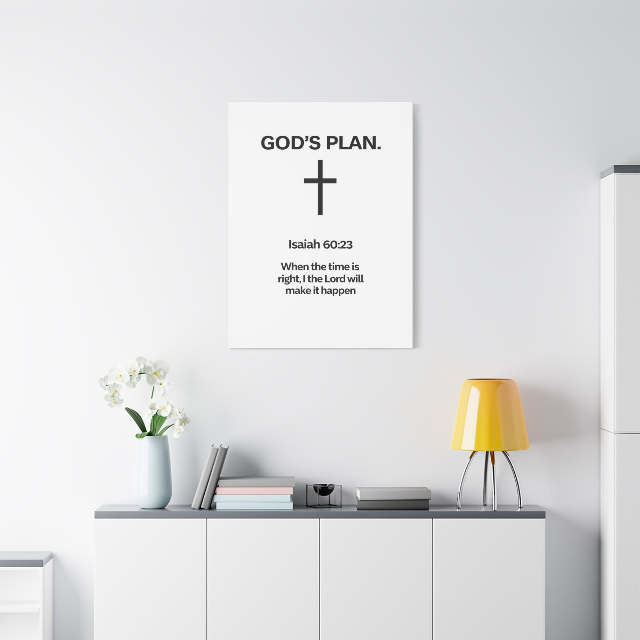 “God’s Plan” Christian Canvas Wall Art – Modern Scripture Decor for Home & Office