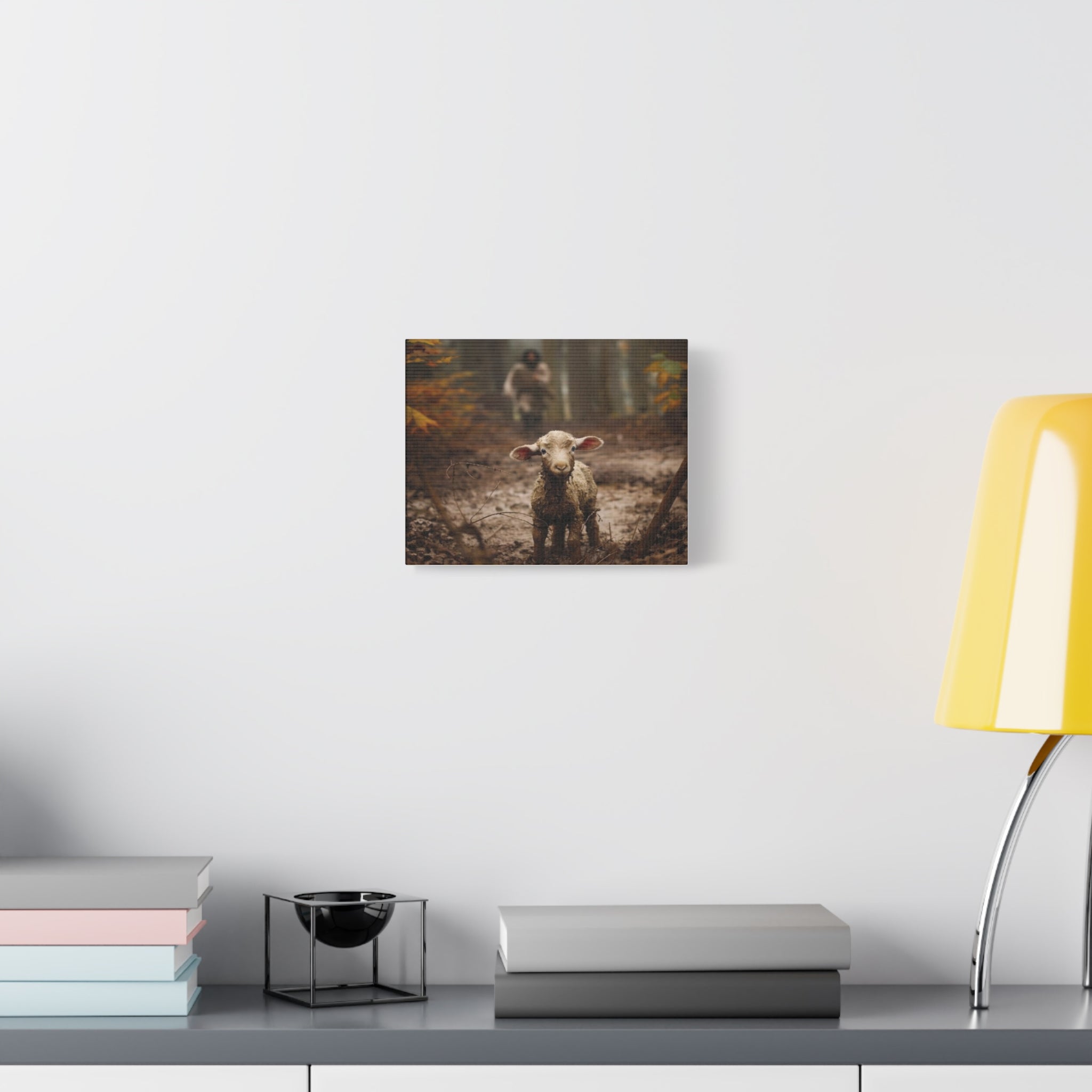 The Lost Lamb Canvas Wall Art | Faith-Inspired Christian Home Décor | Shepherd & Lamb Biblical Artwork