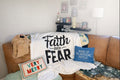 Faith Over Fear Christian Plush Blanket – Inspirational Scripture Throw | Faith & Home Co.