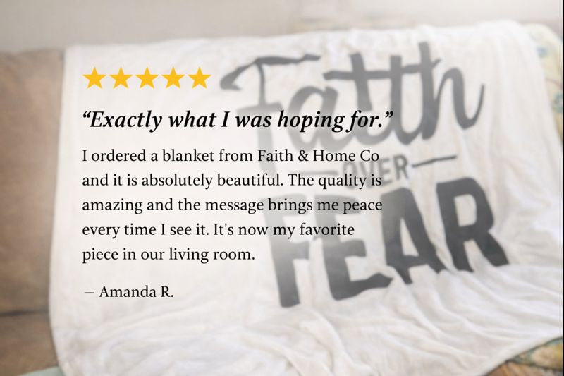 Faith Over Fear Christian Plush Blanket – Inspirational Scripture Throw | Faith & Home Co.