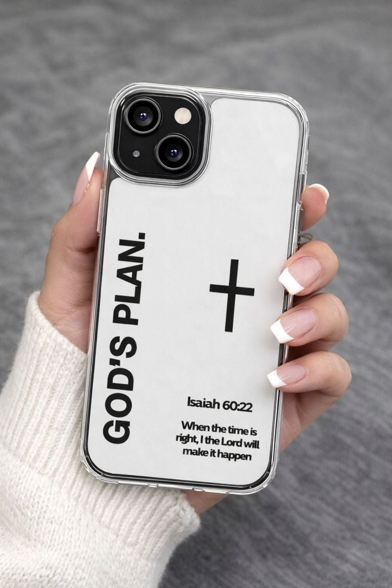 Christian “God’s Plan” Phone Case – Isaiah 60:22 Scripture iPhone Case | Minimal Faith Cross Protective Phone Cover