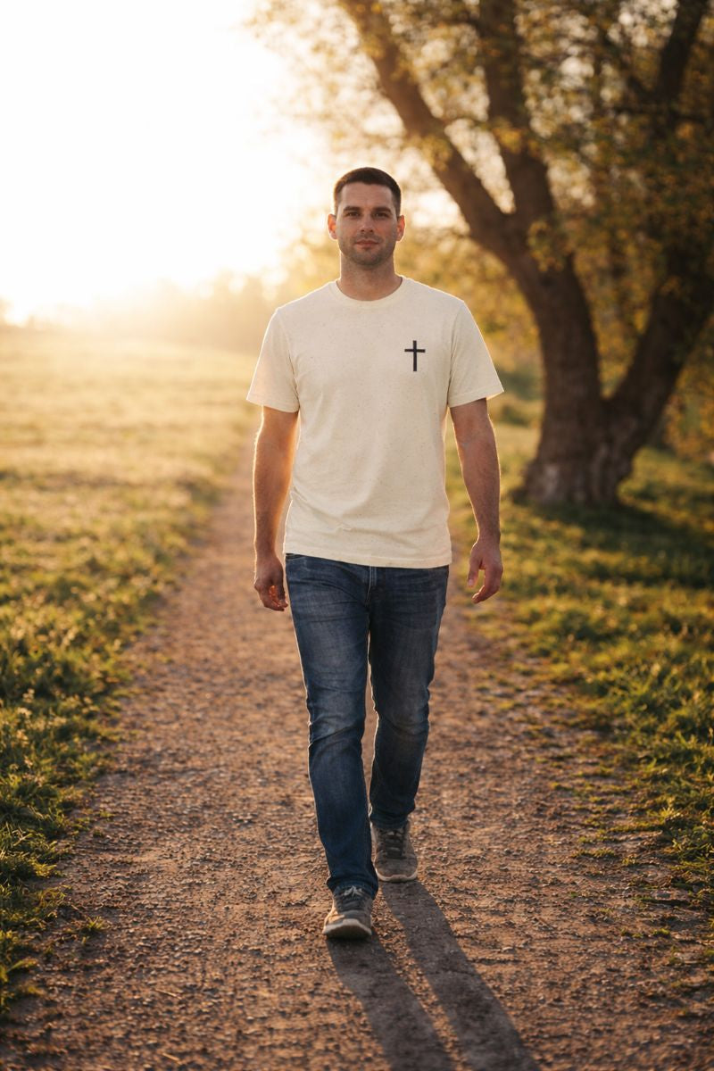 Still He Leads Me T-Shirt – Psalm 23 Christian Shirt | Minimal Faith Apparel | Faith & Home Co