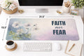 Faith Over Fear Desk Mat – Christian Office Desk Pad with Floral Design | Inspirational Faith Workspace Decor