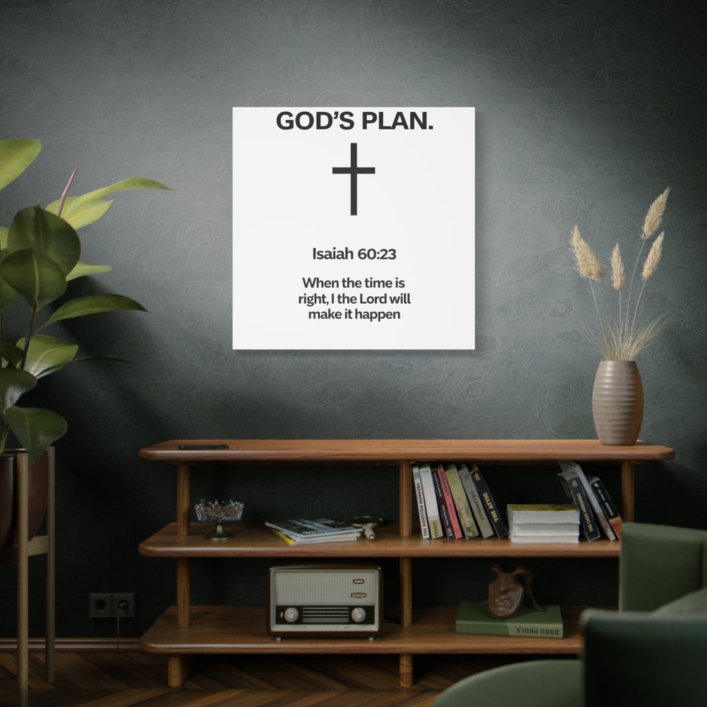 “God’s Plan” Christian Canvas Wall Art – Modern Scripture Decor for Home & Office