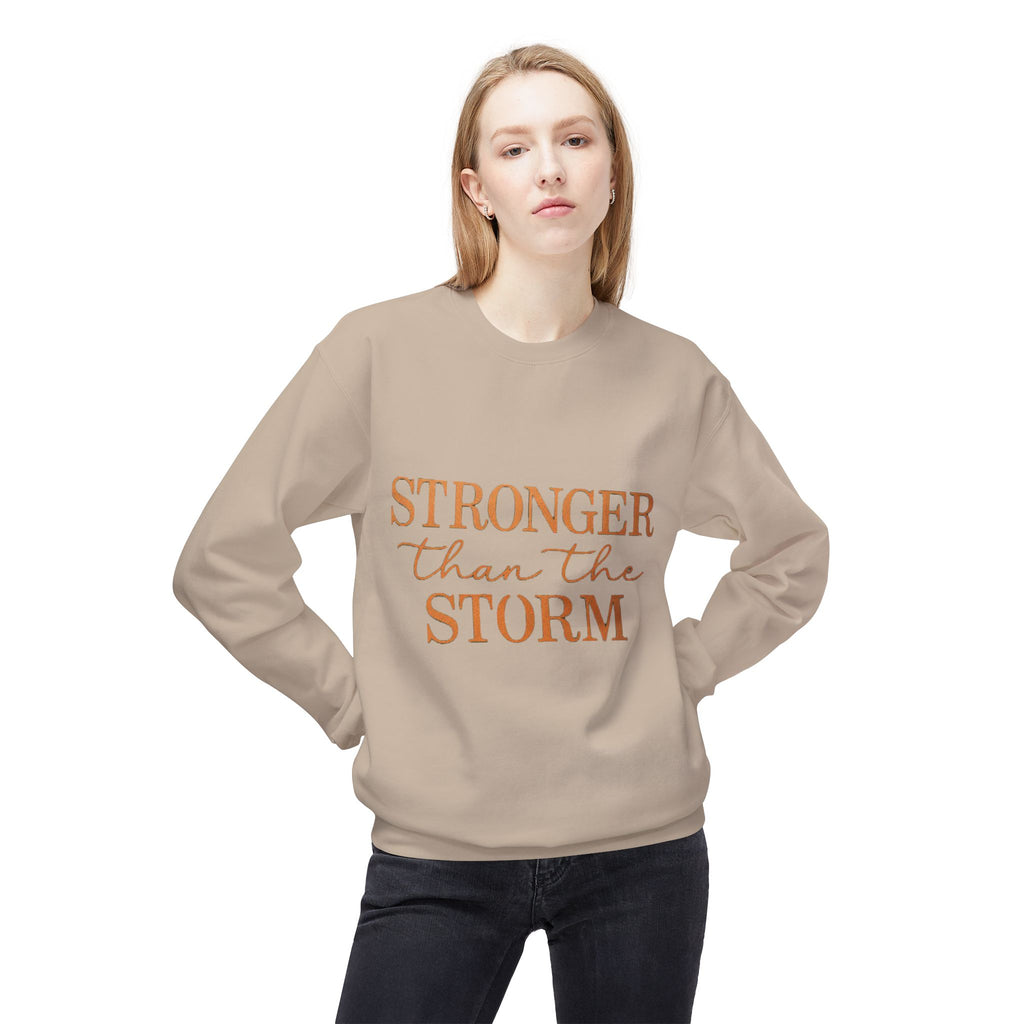 Stronger Than the Storm Sweatshirt – Inspirational Christian Crewneck | Cozy Faith-Based Encouragement Pullover