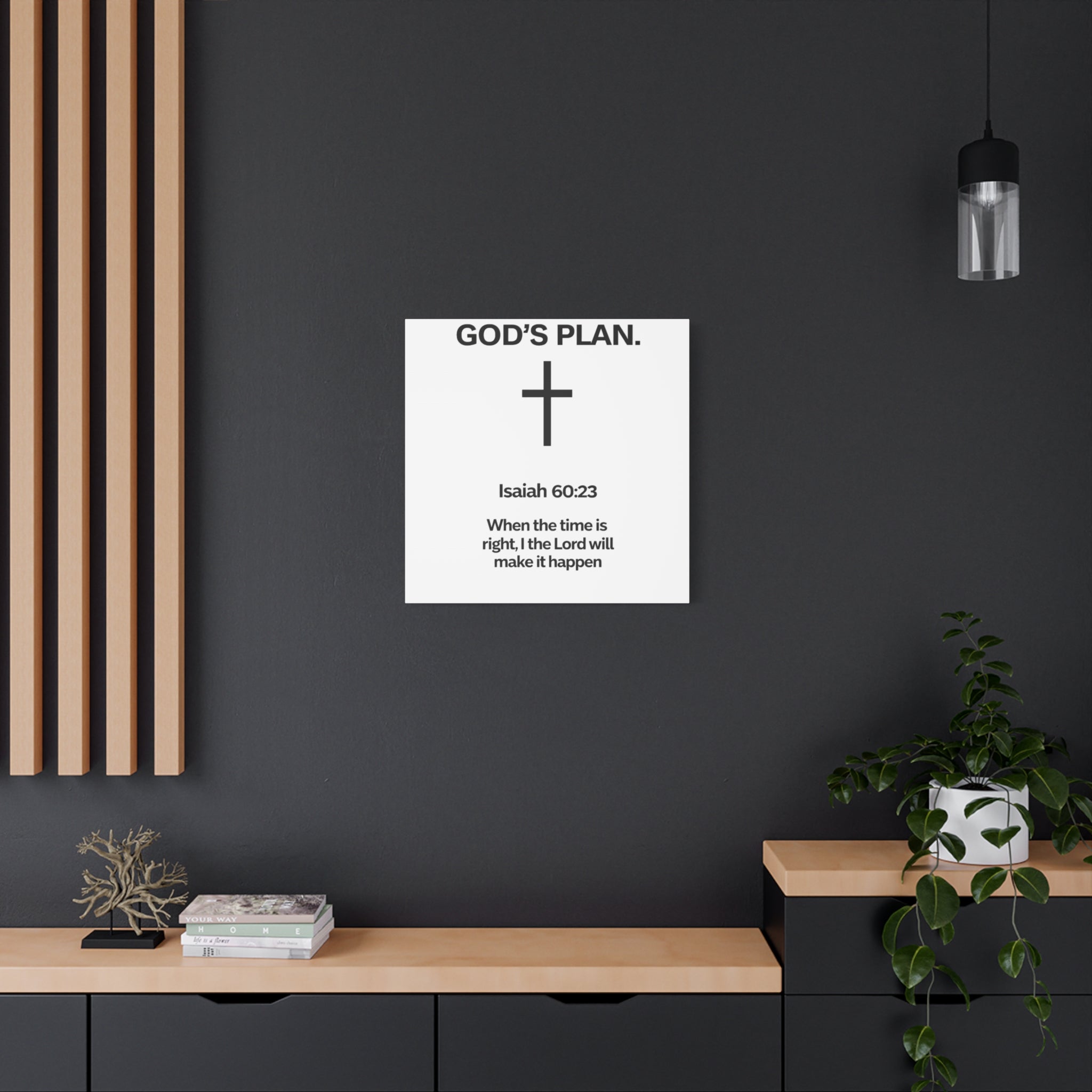 “God’s Plan” Christian Canvas Wall Art – Modern Scripture Decor for Home & Office