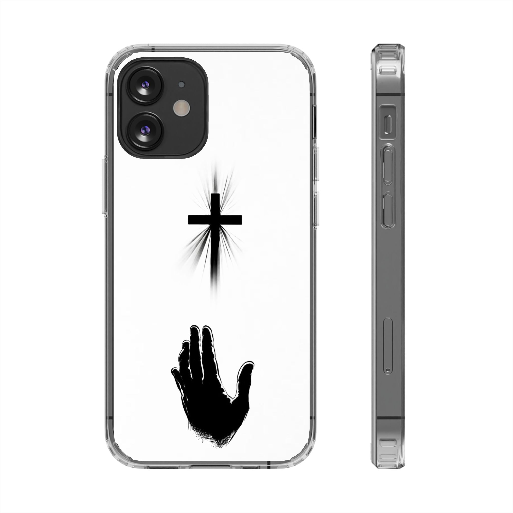 Faith Reaches Phone Case | Christian Cross & Hand Design | Minimal Faith Phone Case | Faith & Home Co