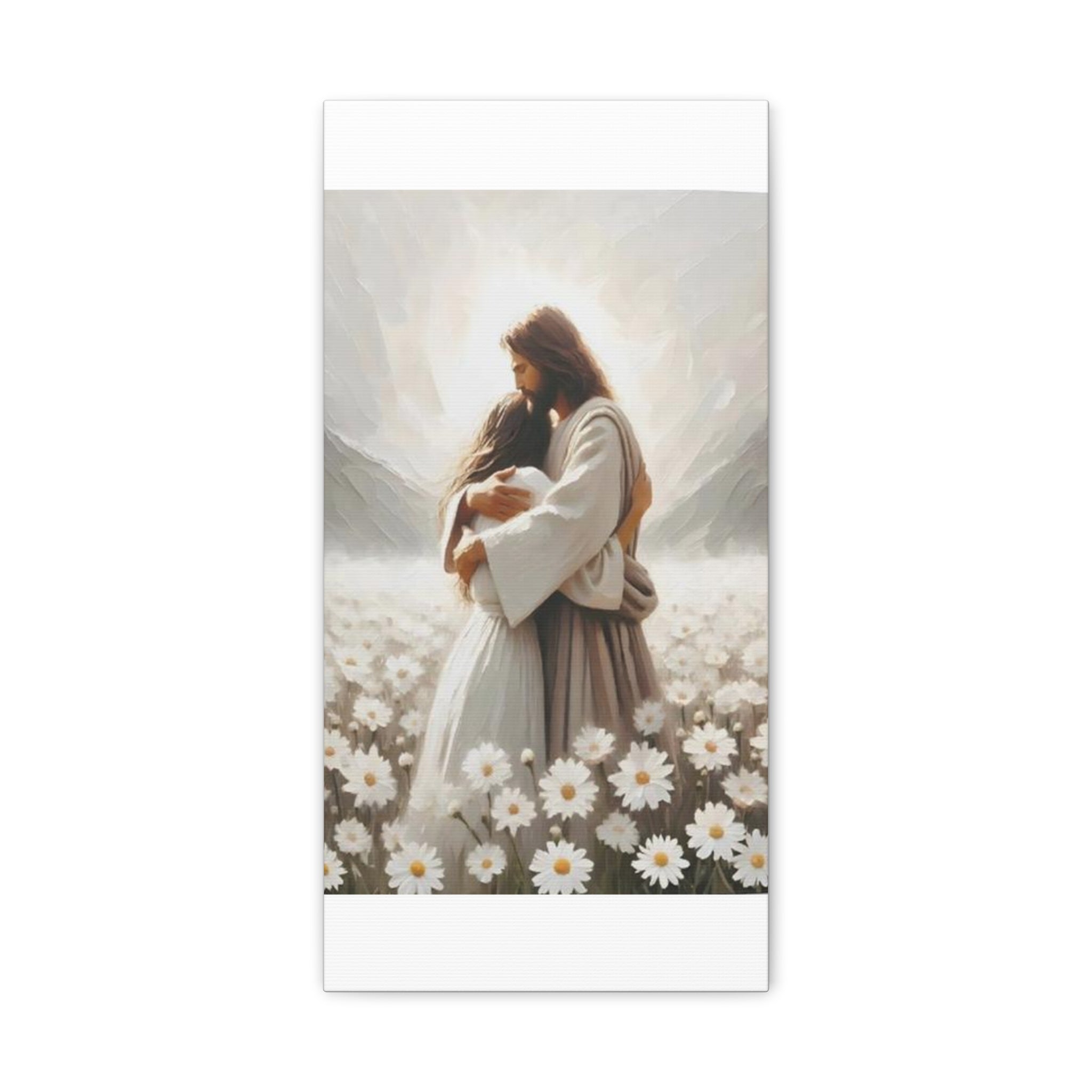 Jesus Embrace Canvas Wall Art – Christian Faith Artwork of Christ’s Love | Inspirational Christian Home Décor