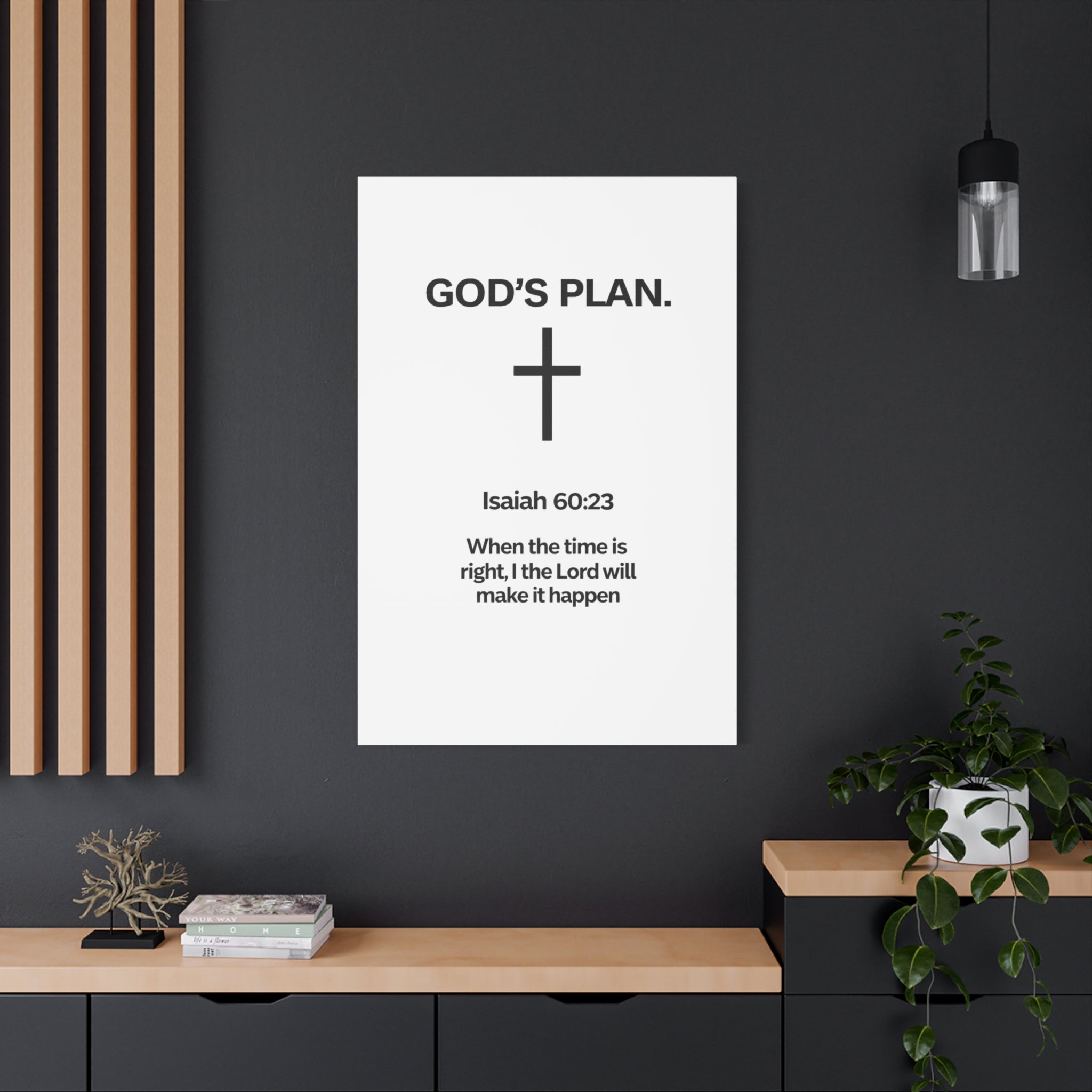 “God’s Plan” Christian Canvas Wall Art – Modern Scripture Decor for Home & Office