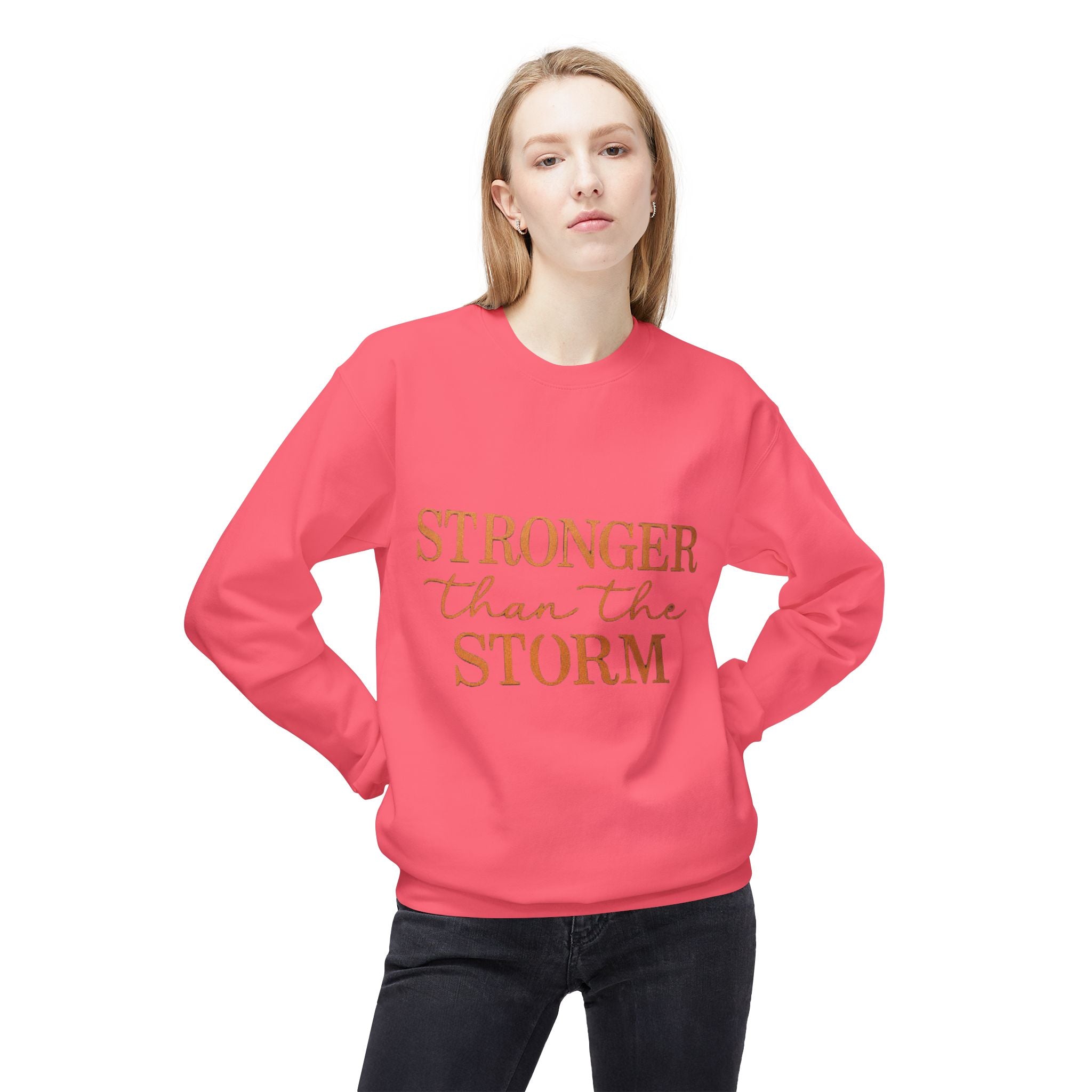 Stronger Than the Storm Sweatshirt – Inspirational Christian Crewneck | Cozy Faith-Based Encouragement Pullover