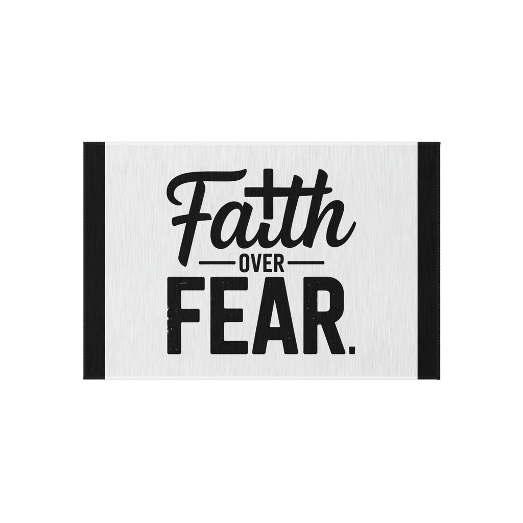 Faith Over Fear Doormat | Christian Welcome Mat | Inspirational Front Door Decor