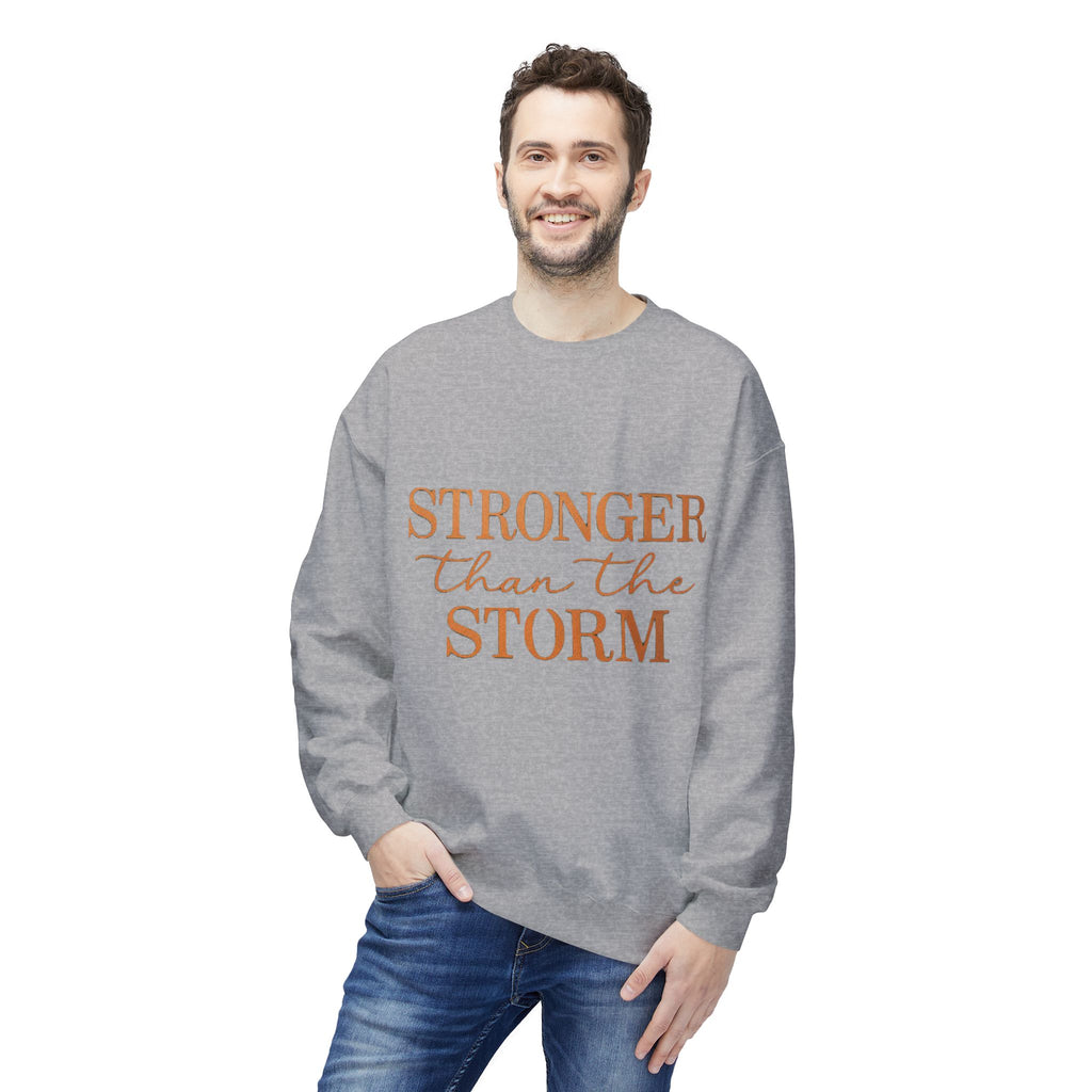 Stronger Than the Storm Sweatshirt – Inspirational Christian Crewneck | Cozy Faith-Based Encouragement Pullover