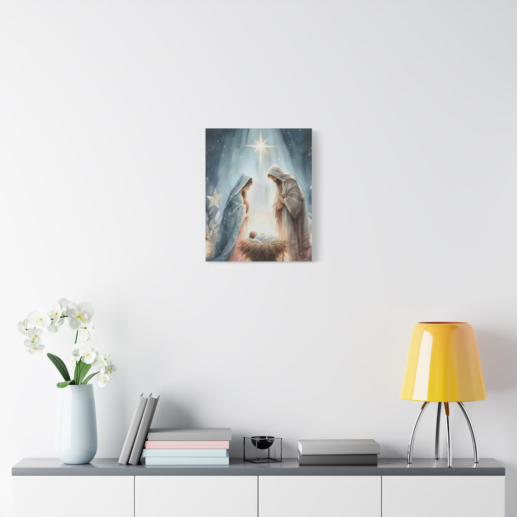 Holy Family Nativity Canvas Wall Art – Mary and Joseph Christian Christmas Artwork, Faith-Inspired Home Décor