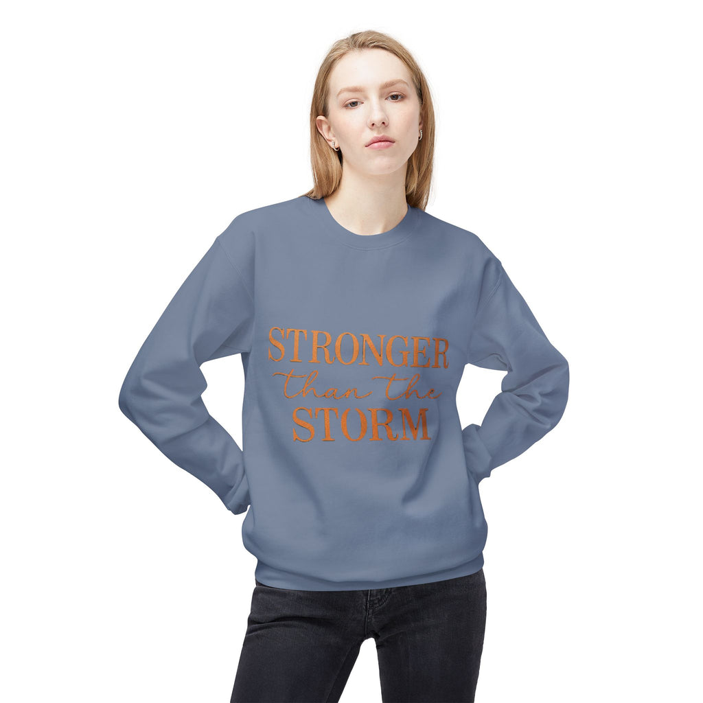 Stronger Than the Storm Sweatshirt – Inspirational Christian Crewneck | Cozy Faith-Based Encouragement Pullover