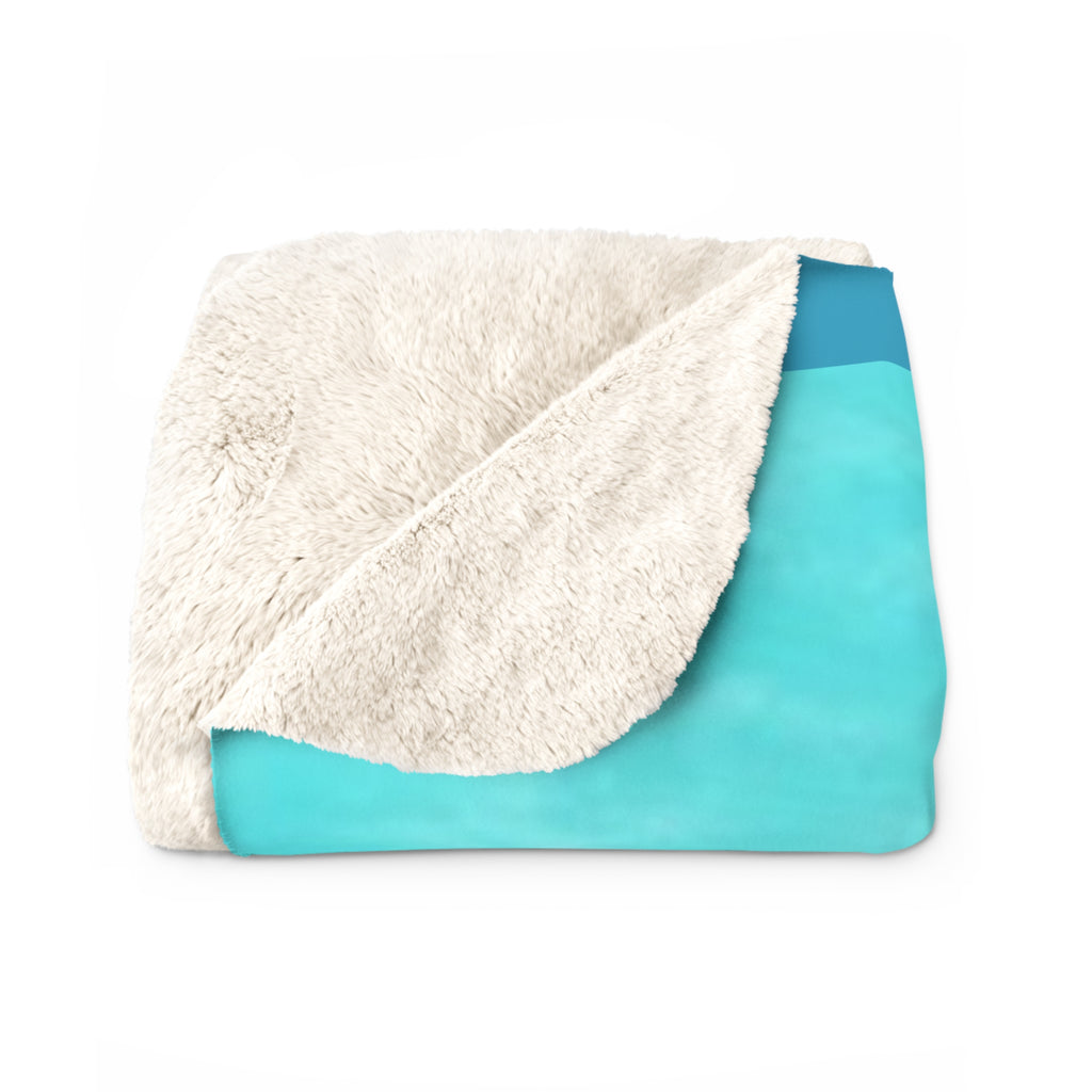 Protected Turquoise Sherpa Blanket | Christian Inspirational Throw | Cozy Faith-Based Home Decor