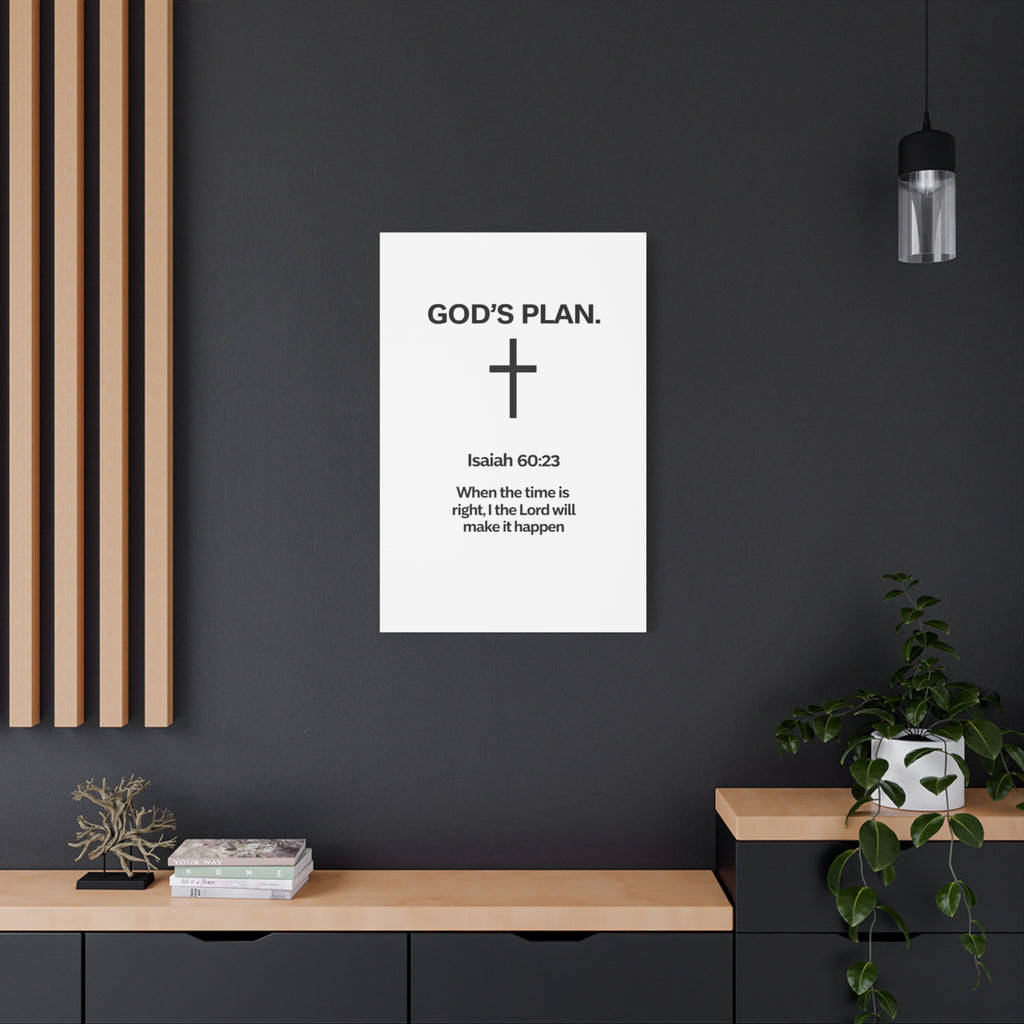 “God’s Plan” Christian Canvas Wall Art – Modern Scripture Decor for Home & Office