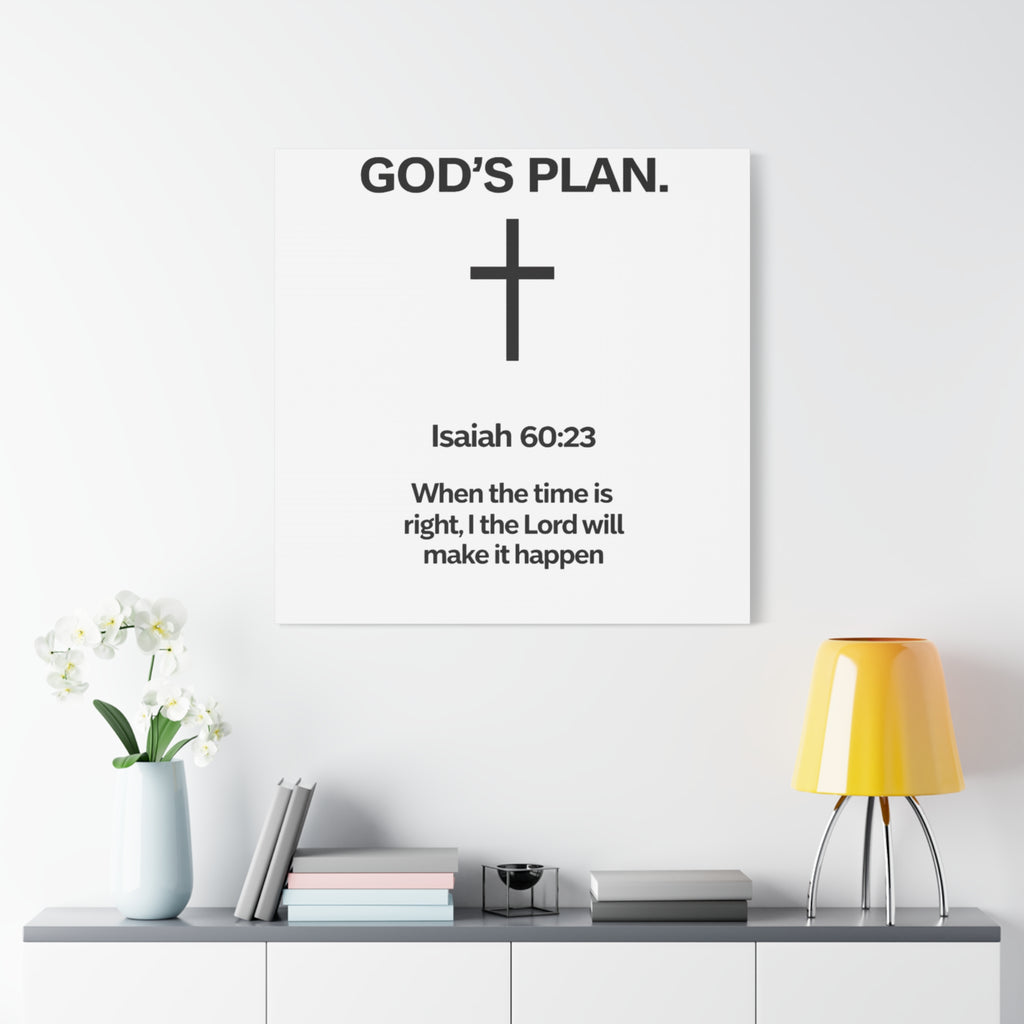 “God’s Plan” Christian Canvas Wall Art – Modern Scripture Decor for Home & Office
