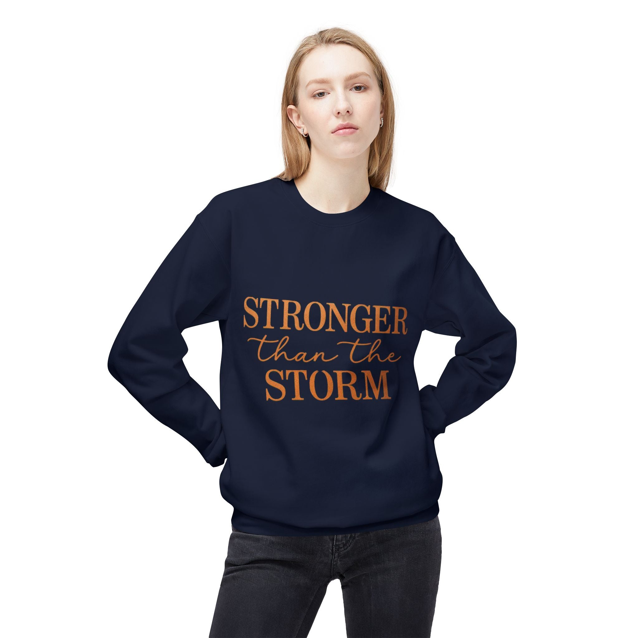 Stronger Than the Storm Sweatshirt – Inspirational Christian Crewneck | Cozy Faith-Based Encouragement Pullover