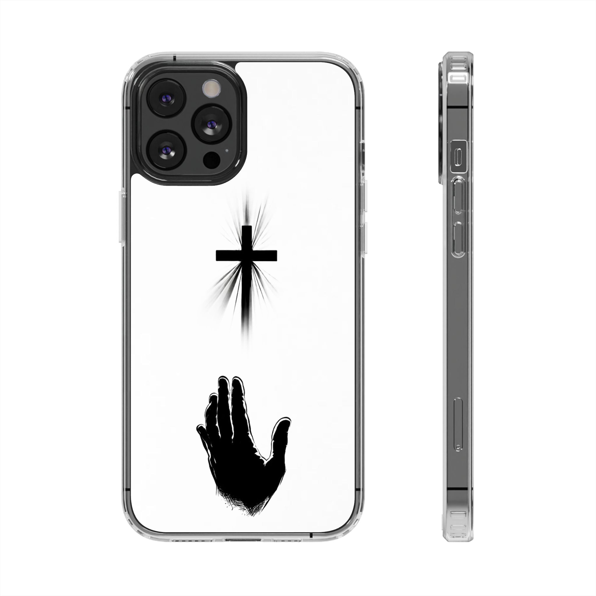 Faith Reaches Phone Case | Christian Cross & Hand Design | Minimal Faith Phone Case | Faith & Home Co
