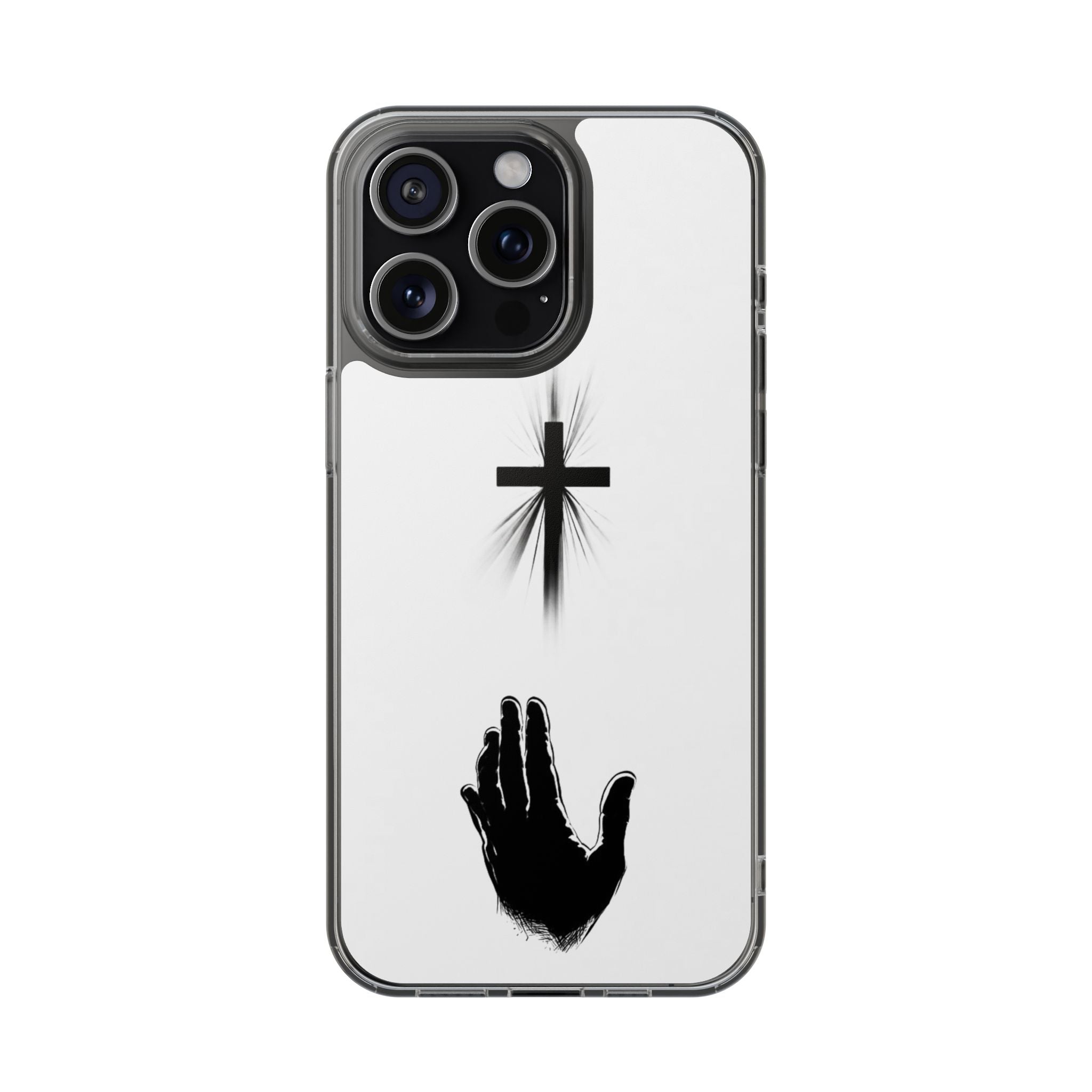 Faith Reaches Phone Case | Christian Cross & Hand Design | Minimal Faith Phone Case | Faith & Home Co
