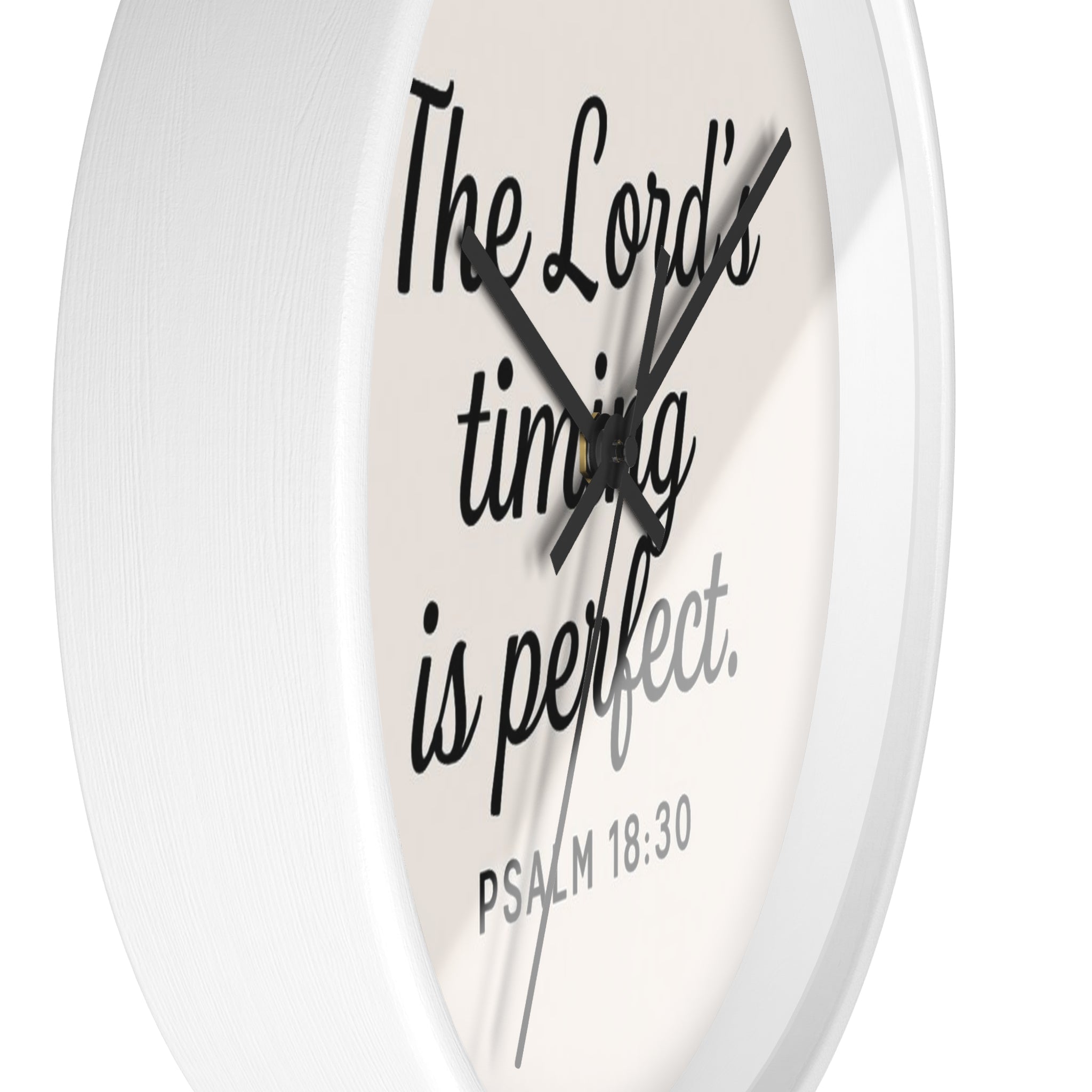 “The Lord’s Timing Is Perfect” Christian Wall Clock – Psalm 18:30 Faith-Inspired Home Décor | Faith & Home Co.