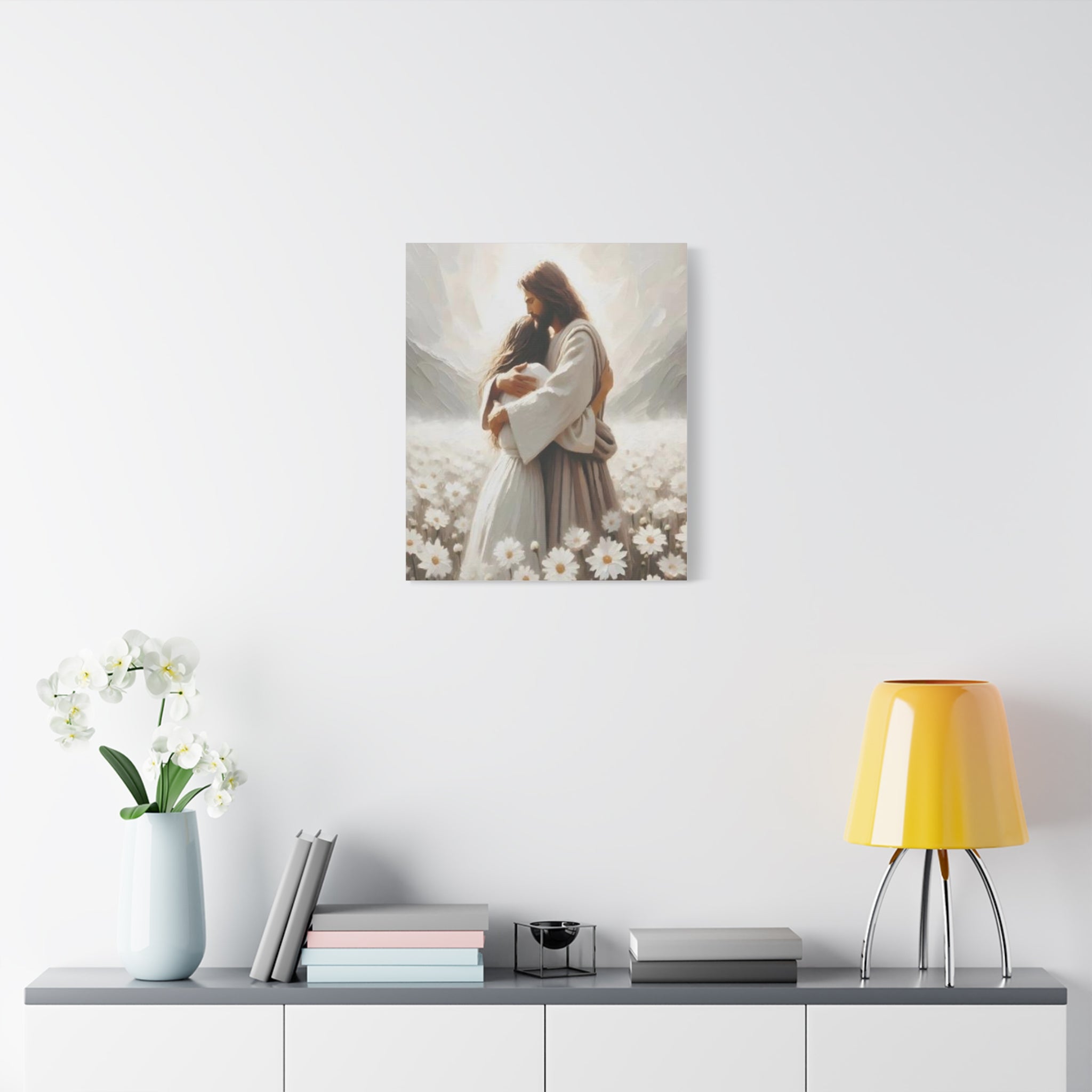 Jesus Embrace Canvas Wall Art – Christian Faith Artwork of Christ’s Love | Inspirational Christian Home Décor