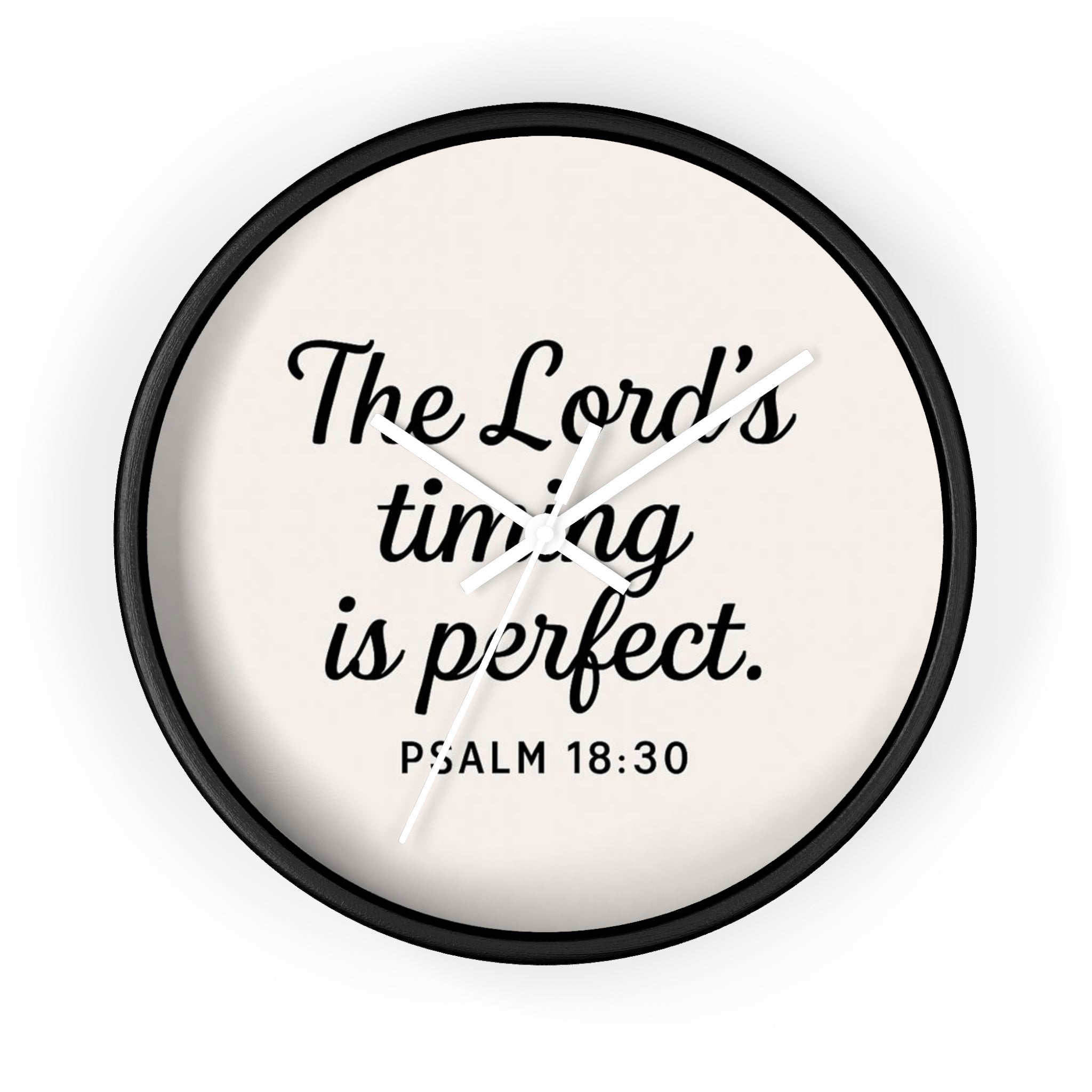 “The Lord’s Timing Is Perfect” Christian Wall Clock – Psalm 18:30 Faith-Inspired Home Décor | Faith & Home Co.