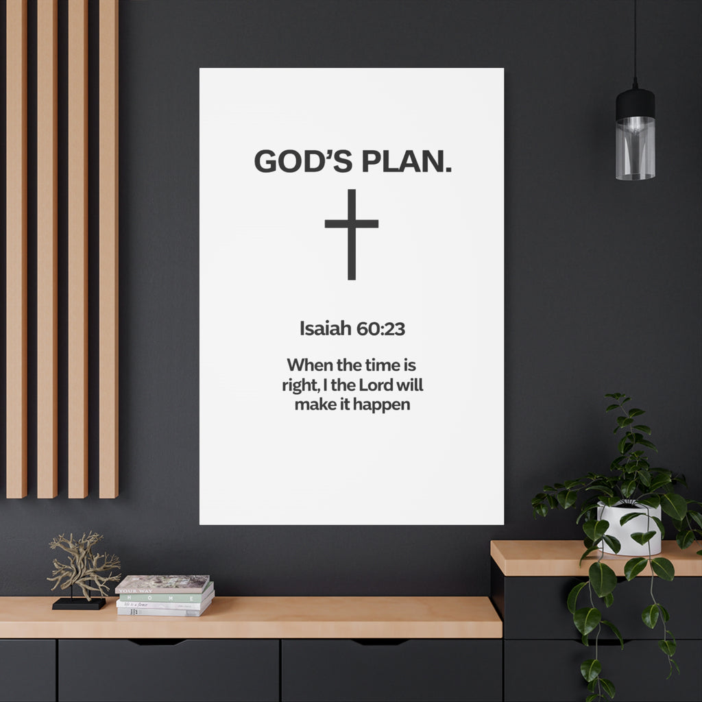 “God’s Plan” Christian Canvas Wall Art – Modern Scripture Decor for Home & Office