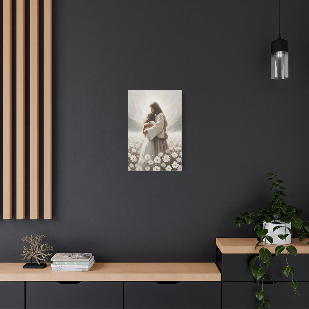 Jesus Embrace Canvas Wall Art – Christian Faith Artwork of Christ’s Love | Inspirational Christian Home Décor