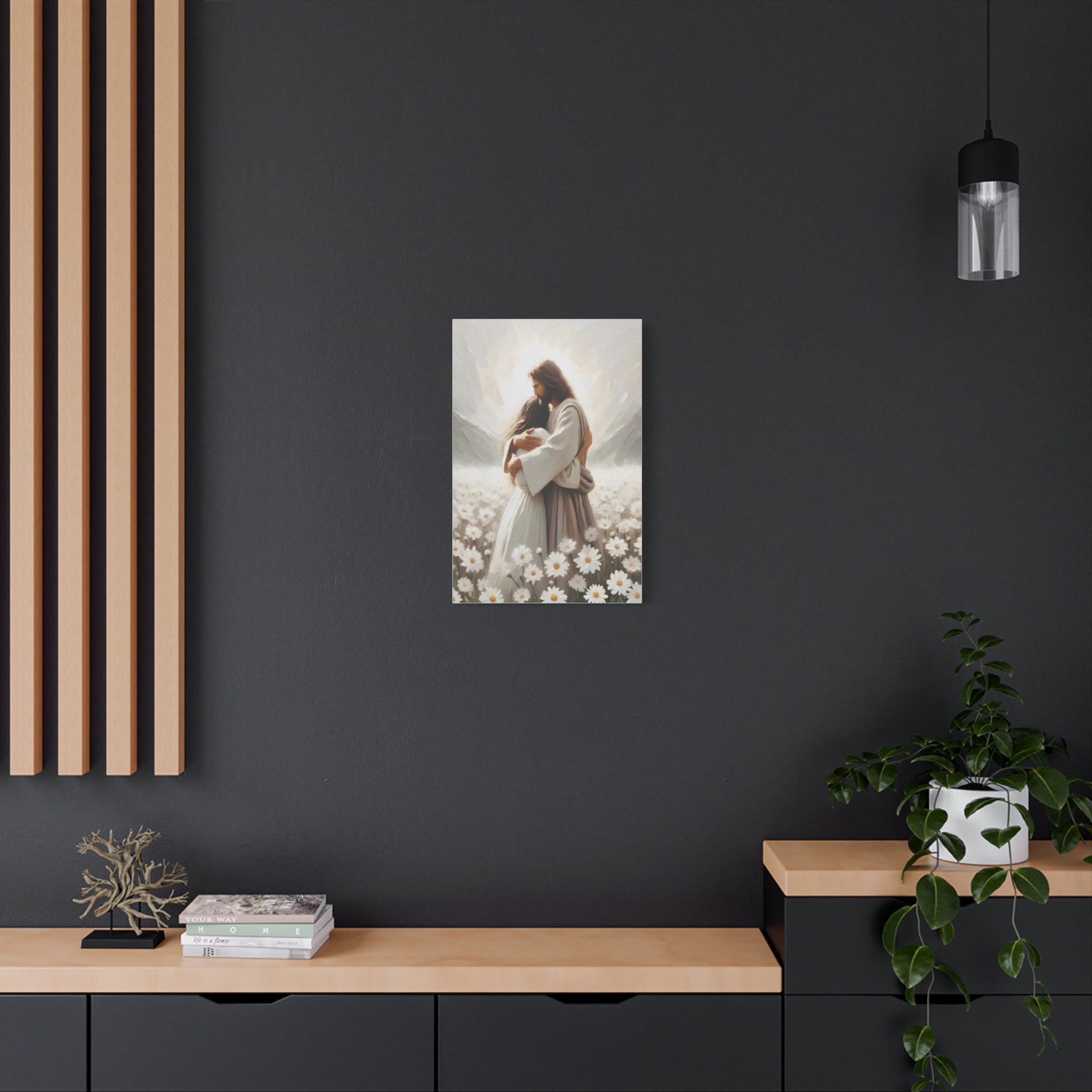 Jesus Embrace Canvas Wall Art – Christian Faith Artwork of Christ’s Love | Inspirational Christian Home Décor