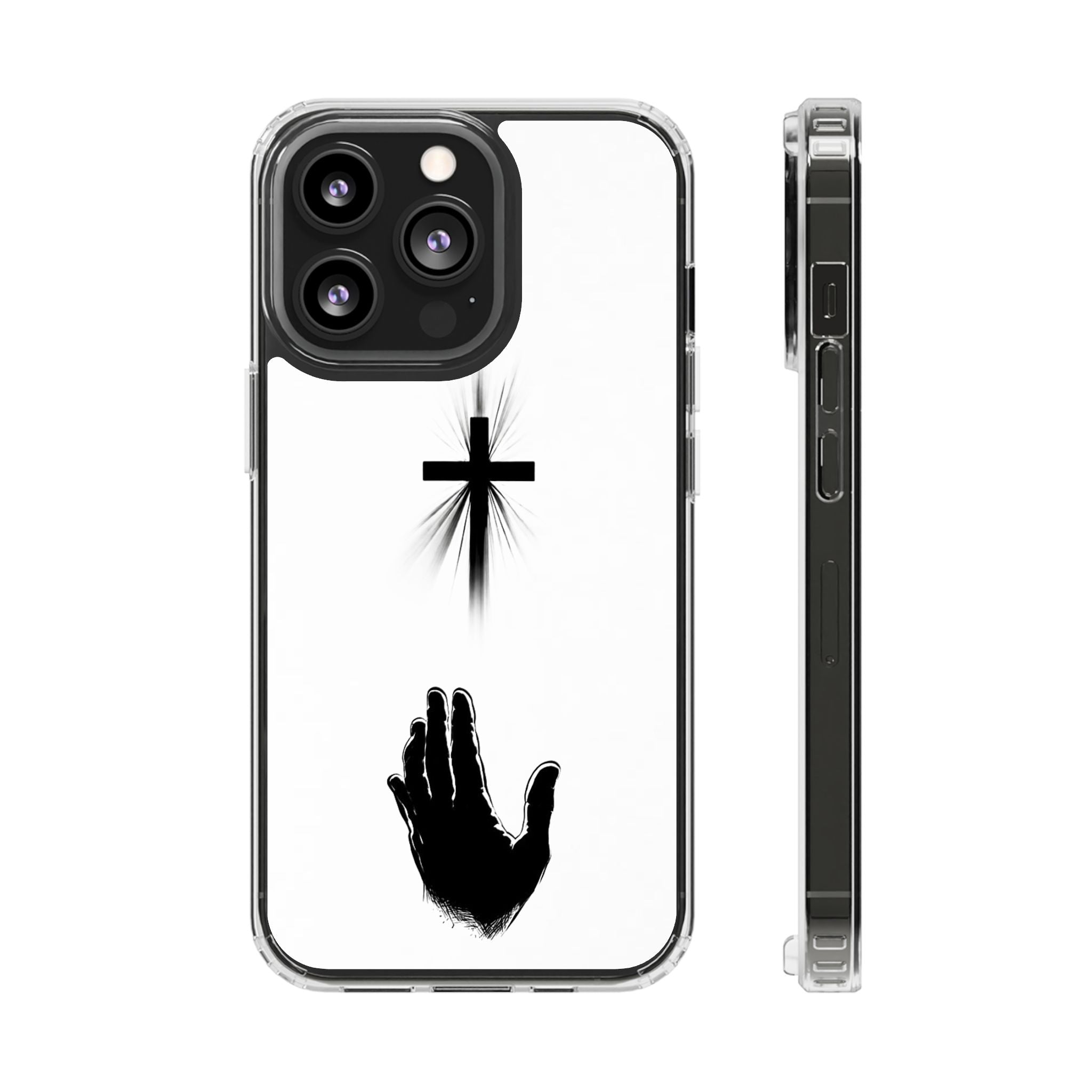 Faith Reaches Phone Case | Christian Cross & Hand Design | Minimal Faith Phone Case | Faith & Home Co