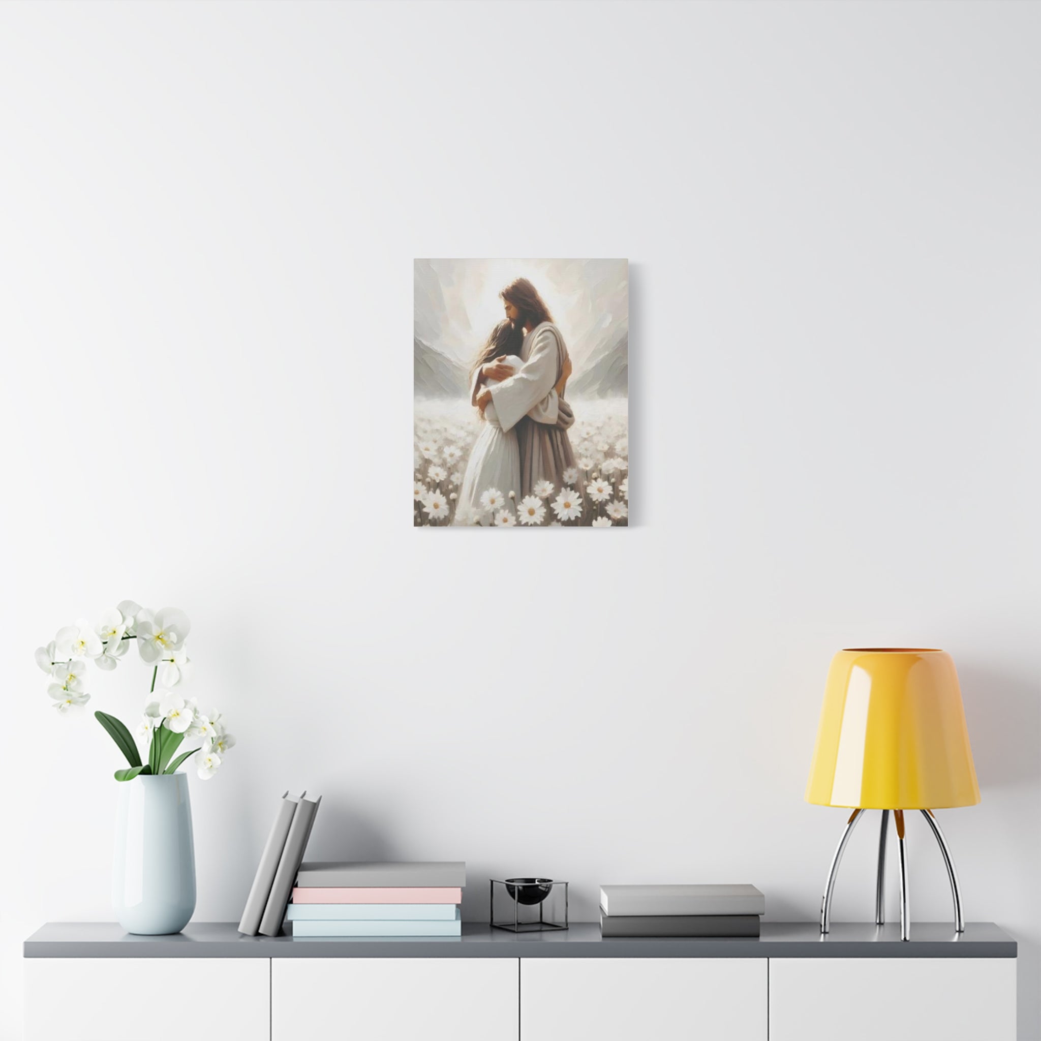Jesus Embrace Canvas Wall Art – Christian Faith Artwork of Christ’s Love | Inspirational Christian Home Décor