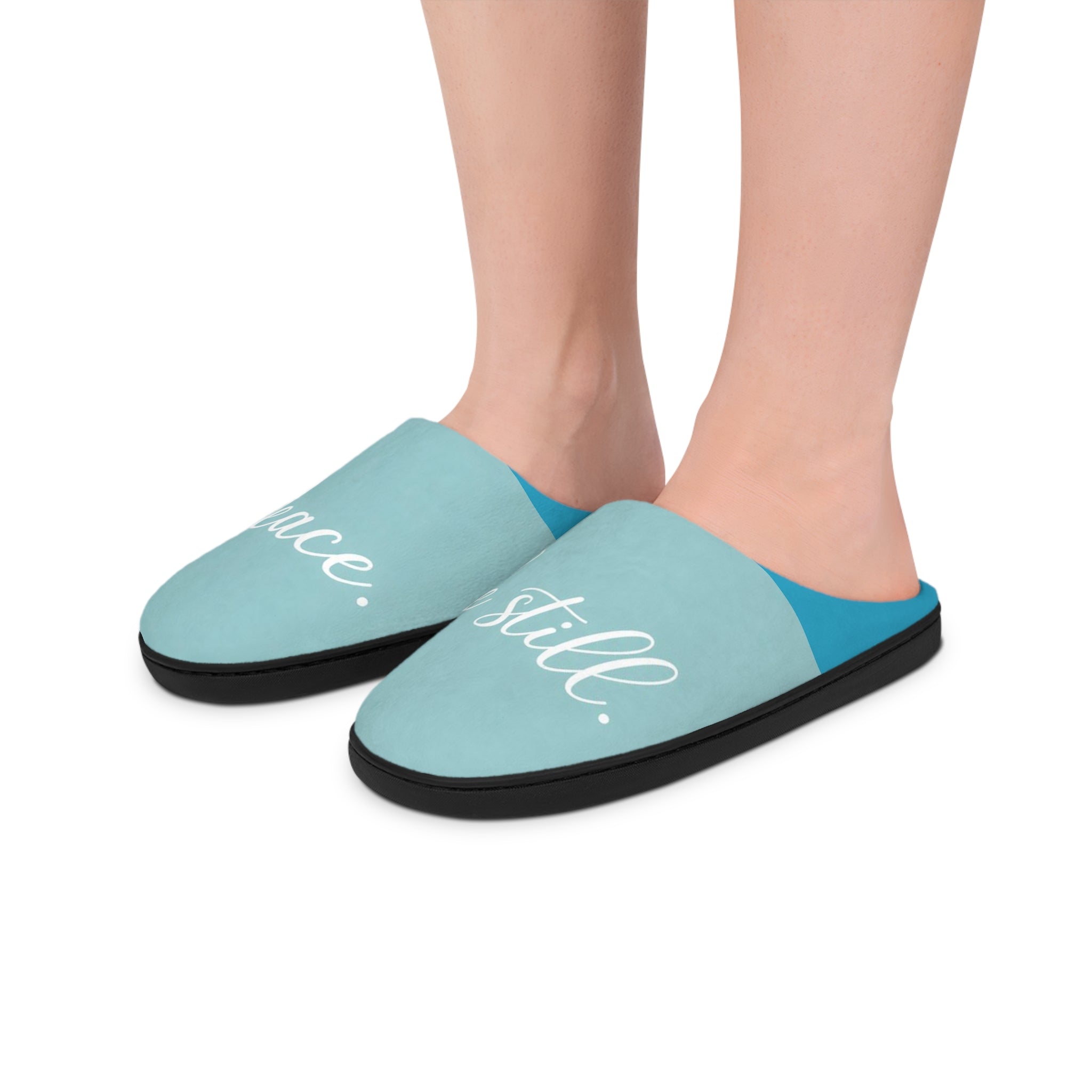 “Peace • Be Still” Christian Slippers – Faith-Inspired Cozy House Shoes | Faith & Home Co.