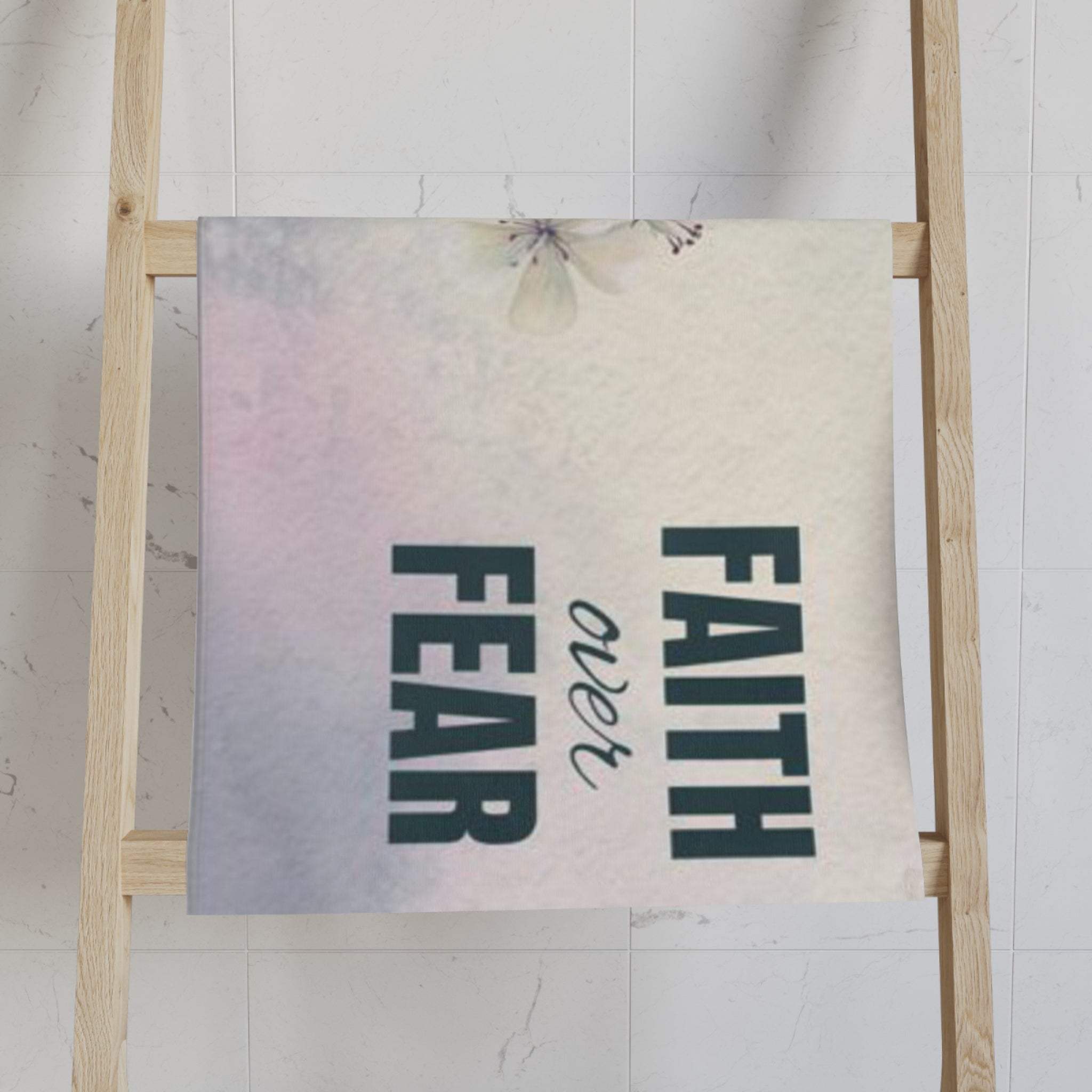 Faith Over Fear Kitchen Hand Towel | Christian Kitchen Decor | Inspirational Scripture Dish Towel | Faith-Based Home Gift