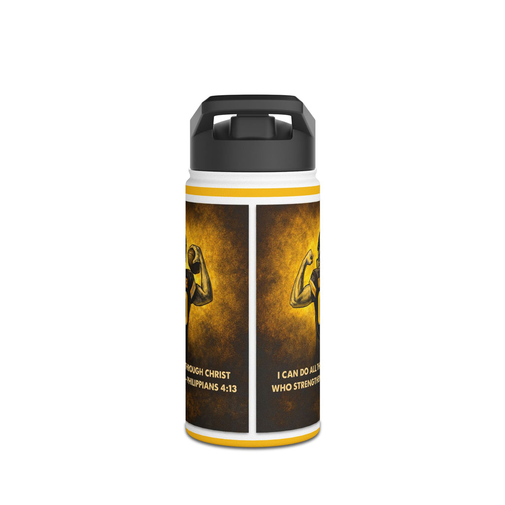 Inspirational Christian Water Bottle – “I Can Do All Things” Philippians 4:13 – Faith Motivational Sports Bottle