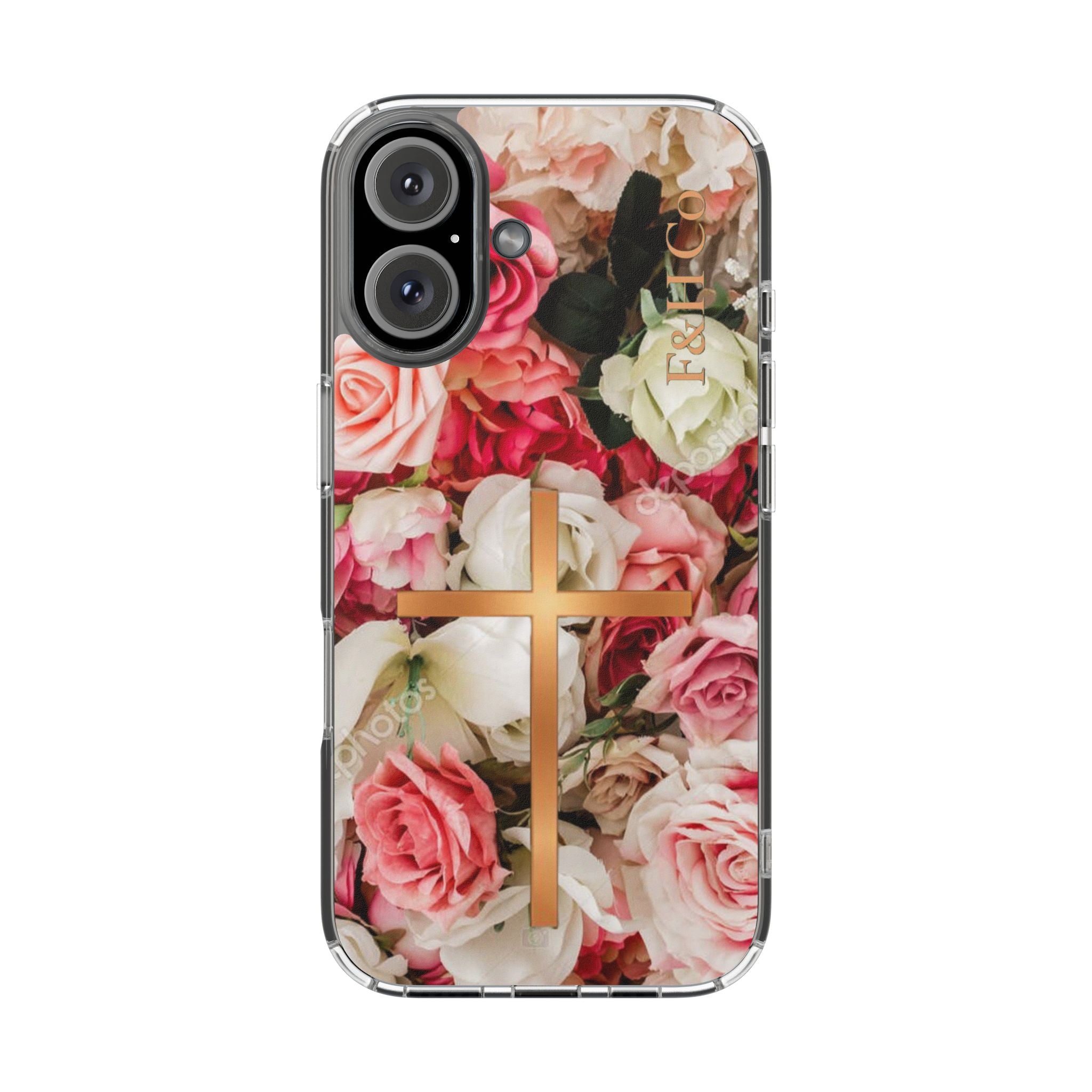 Christian Floral iPhone Case with Cross – Rose Flower Faith Phone Cover | Protective Inspirational iPhone Case