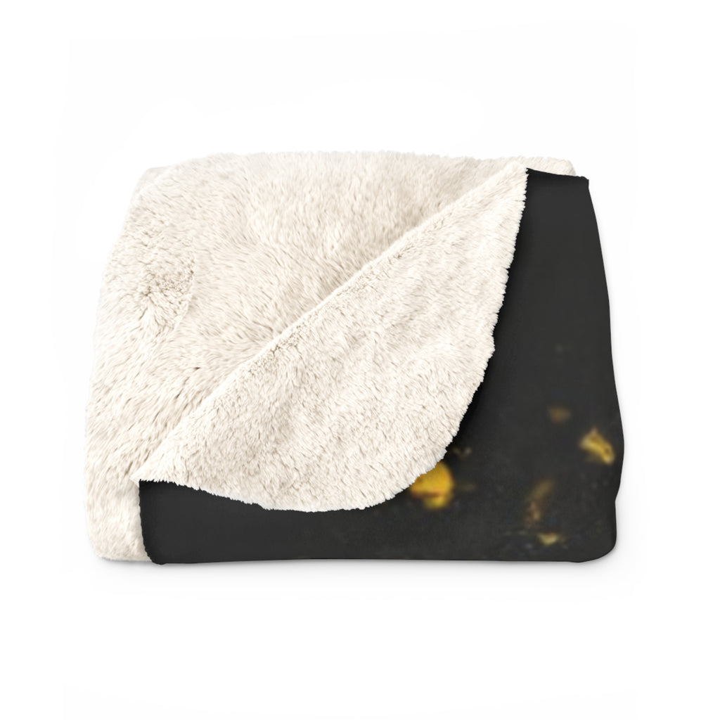 Black & Gold Basketball Sherpa Blanket – Faith-Inspired Sports Throw with Matthew 19:26 Scripture