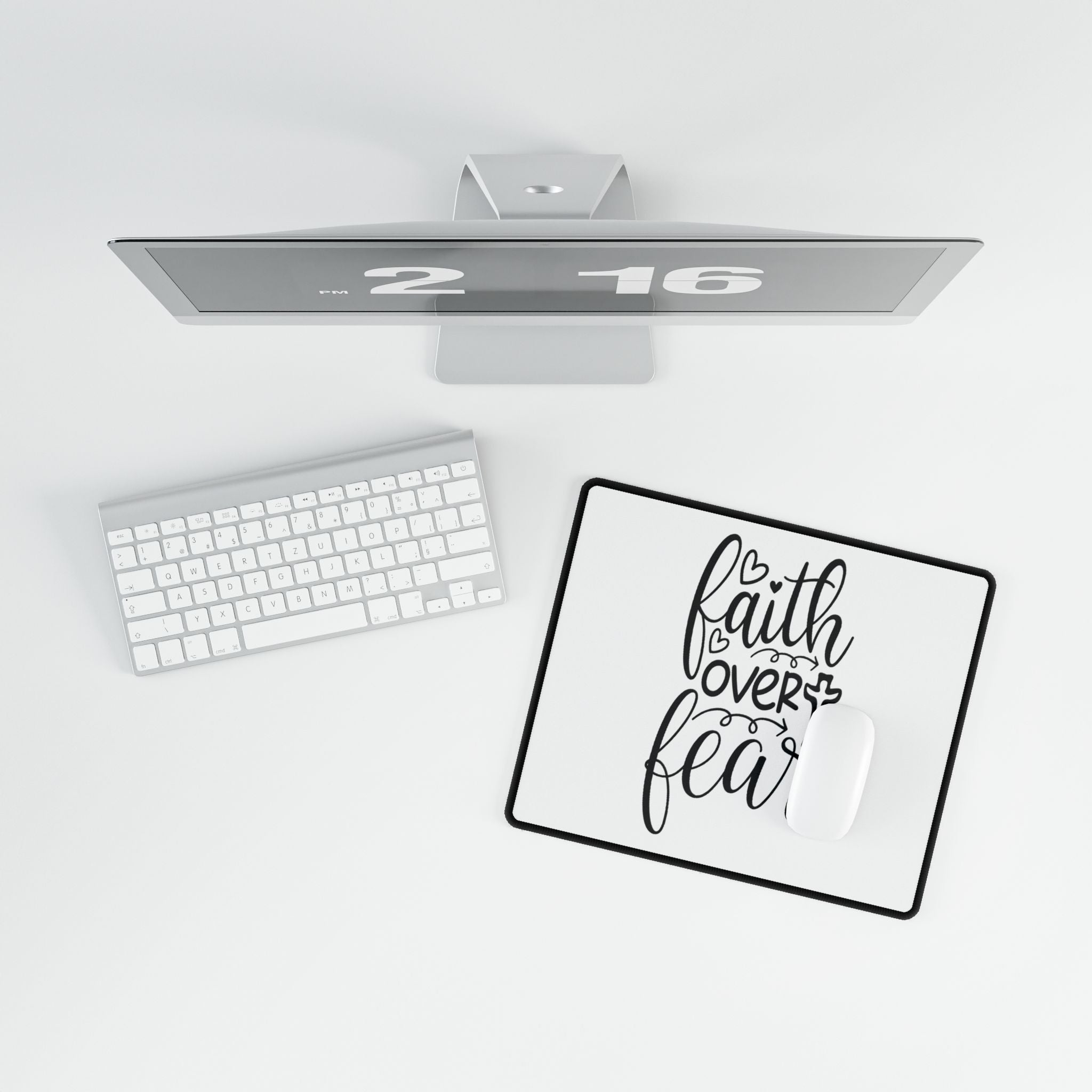 Faith Over Fear Mouse Pad – Christian Desk Accessory, Inspirational Workspace Décor, Faith-Based Office Gift