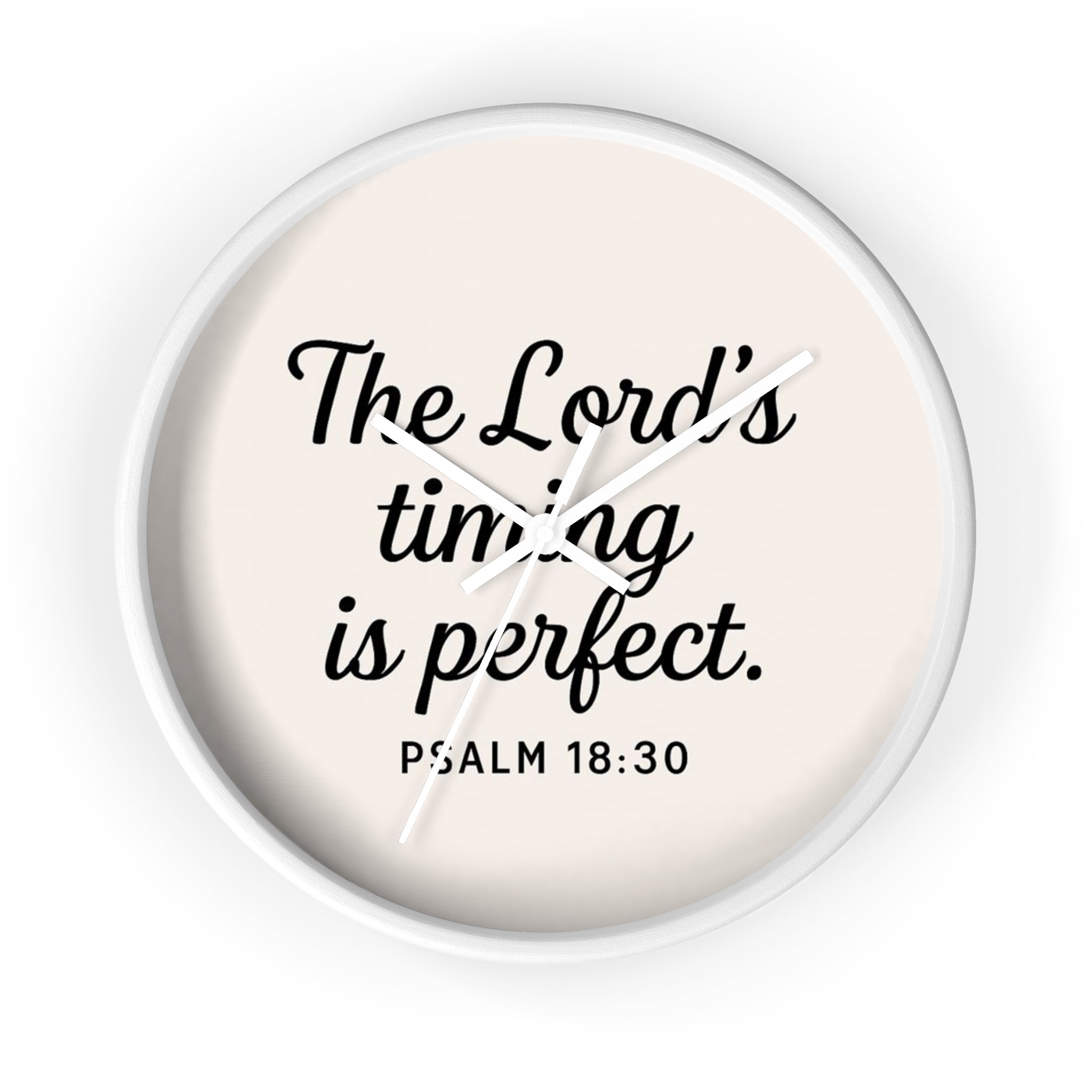 “The Lord’s Timing Is Perfect” Christian Wall Clock – Psalm 18:30 Faith-Inspired Home Décor | Faith & Home Co.