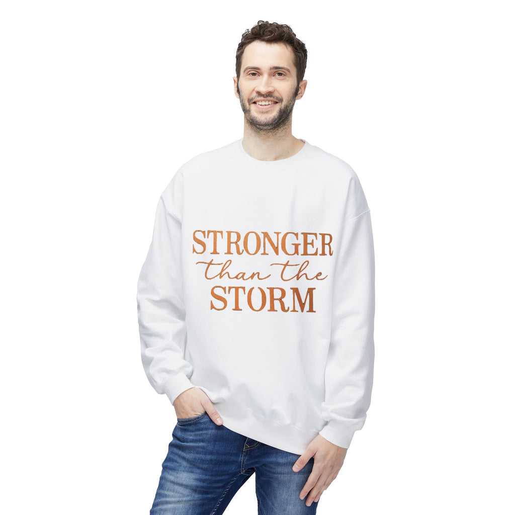 Stronger Than the Storm Sweatshirt – Inspirational Christian Crewneck | Cozy Faith-Based Encouragement Pullover