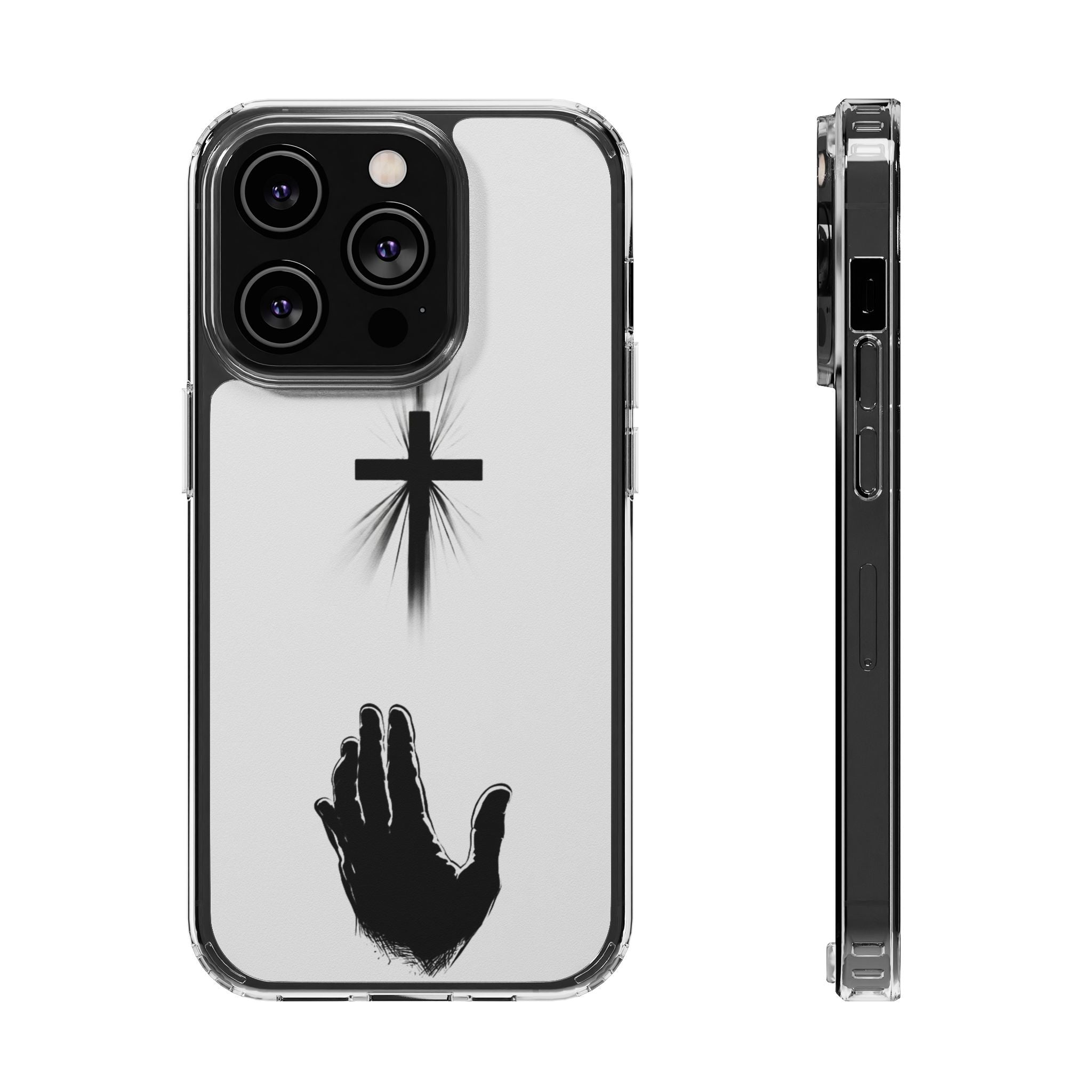 Faith Reaches Phone Case | Christian Cross & Hand Design | Minimal Faith Phone Case | Faith & Home Co
