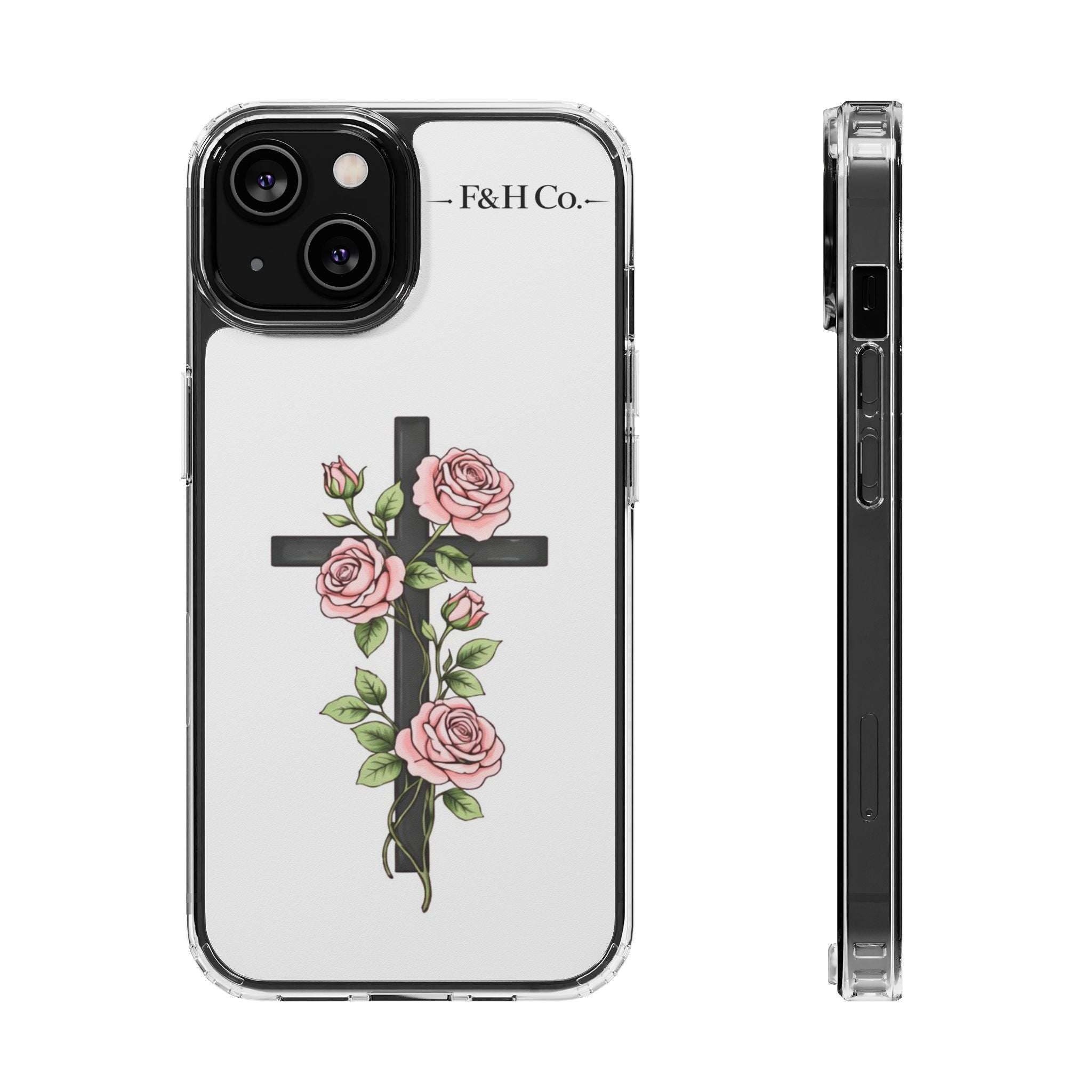 Floral Cross Clear Christian Phone Case – Faith-Inspired Protective iPhone Case | Faith & Home Co.