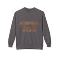 Stronger Than the Storm Sweatshirt – Inspirational Christian Crewneck | Cozy Faith-Based Encouragement Pullover