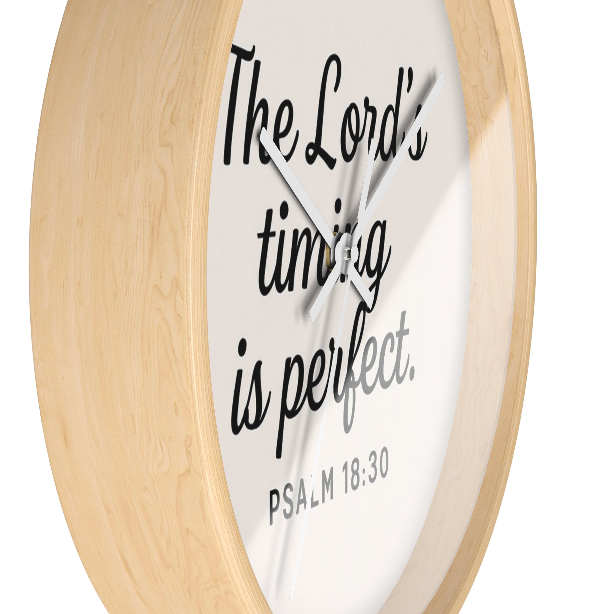 “The Lord’s Timing Is Perfect” Christian Wall Clock – Psalm 18:30 Faith-Inspired Home Décor | Faith & Home Co.